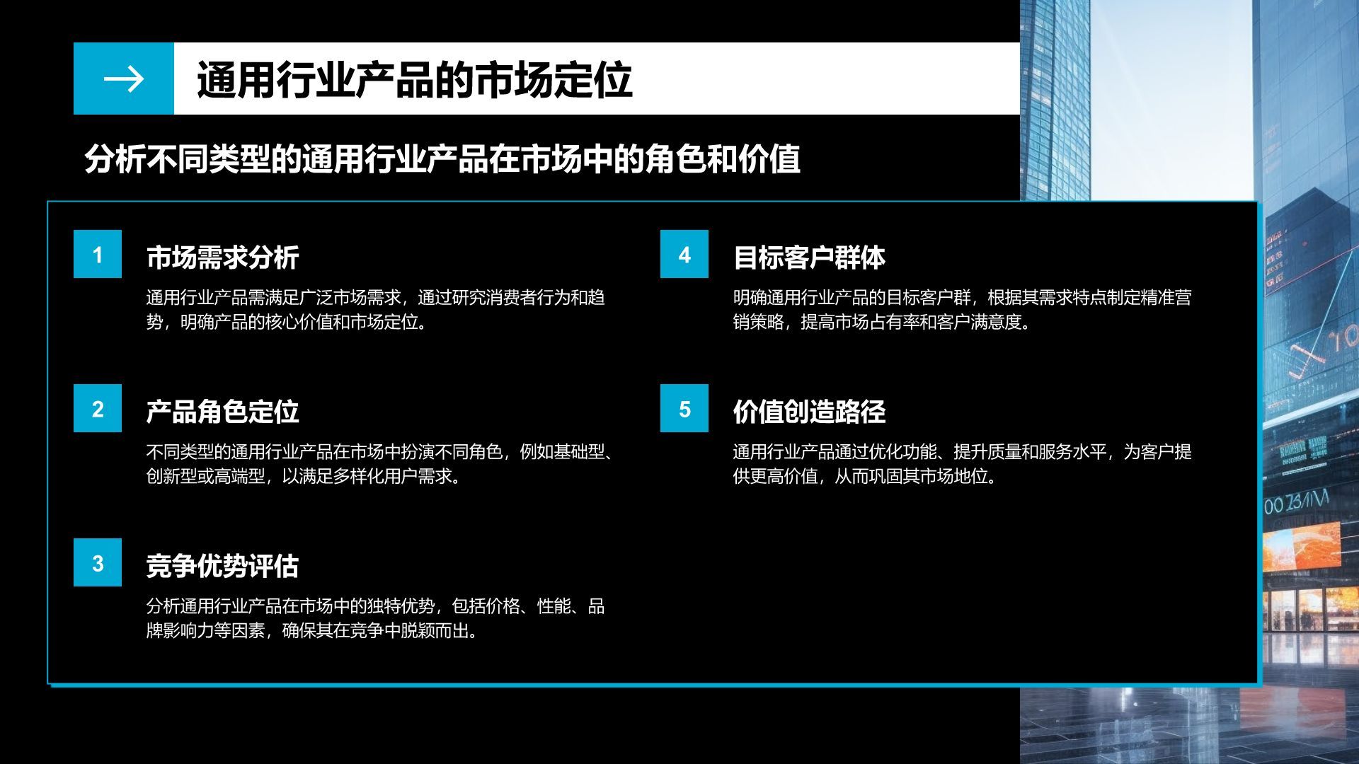 蓝色商务风通用行业产品介绍PPT模板
