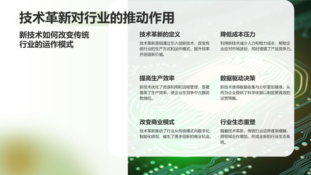 绿色渐变风通用行业产品发布会PPT模板