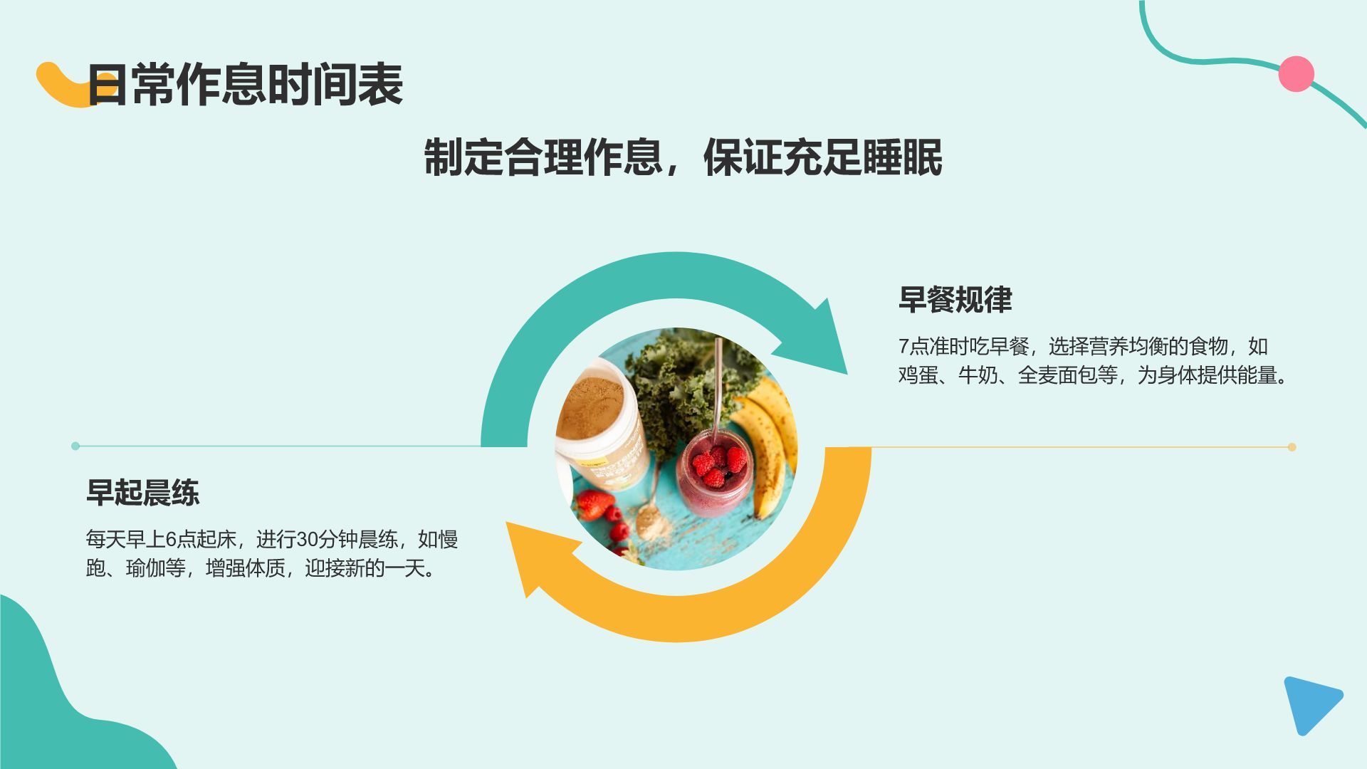 绿色扁平风暑假生活规划PPT模板
