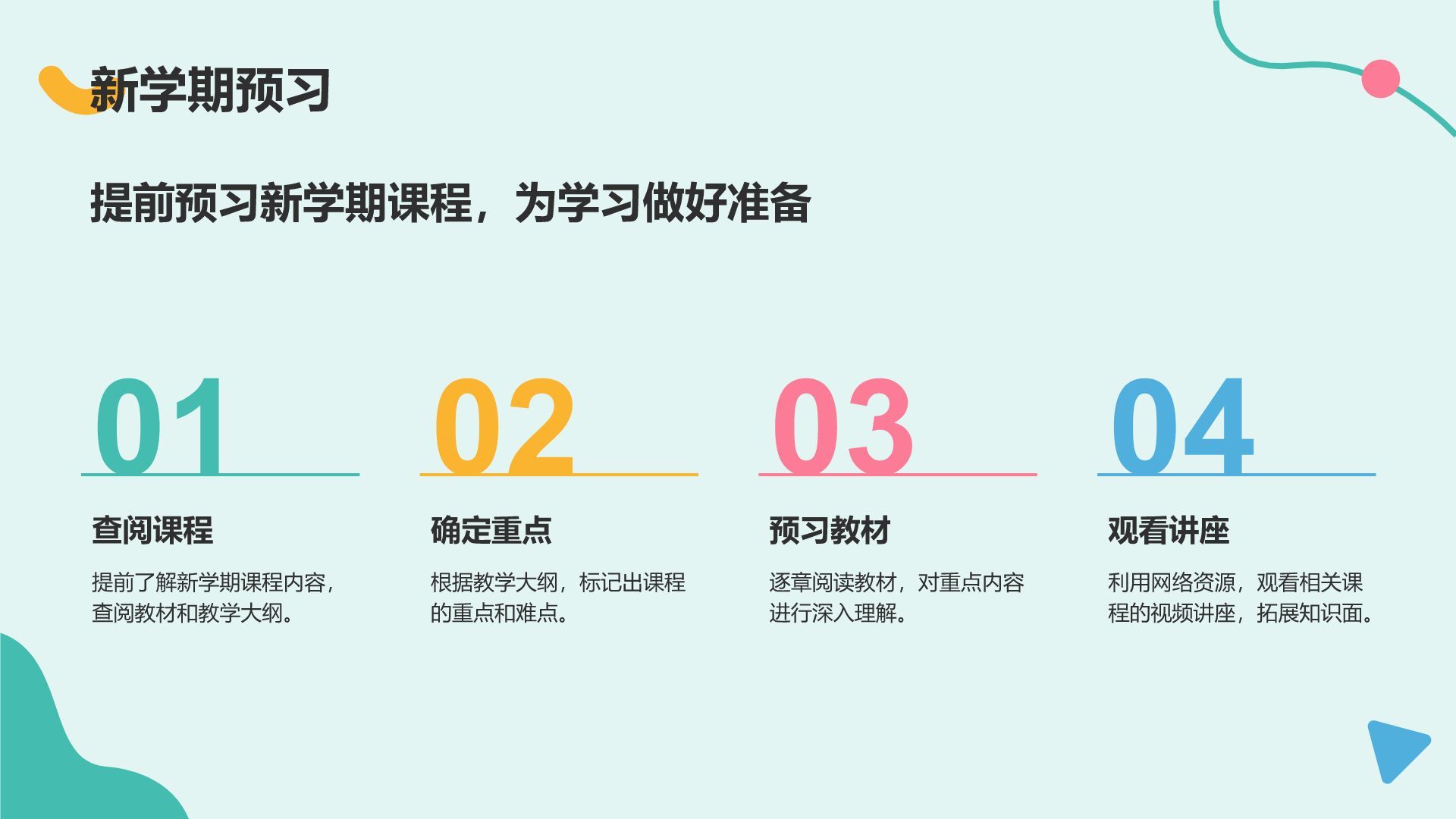 绿色扁平风暑假生活规划PPT模板