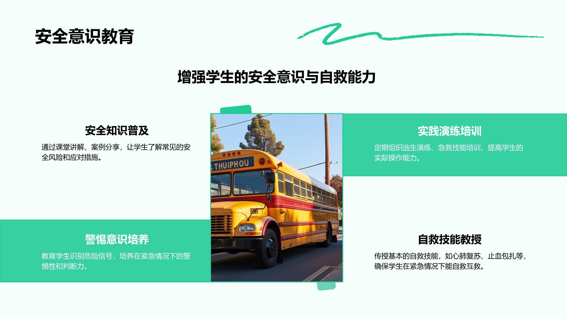 绿色插画风研学旅行宣传介绍PPT模板