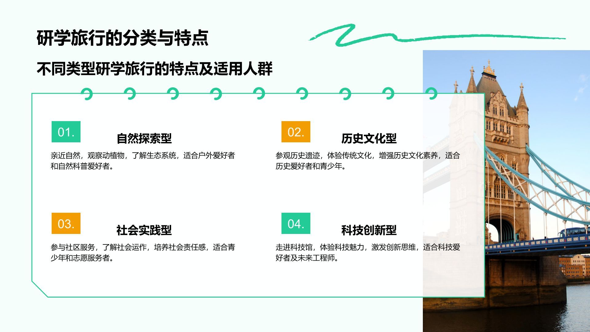 绿色插画风研学旅行宣传介绍PPT模板