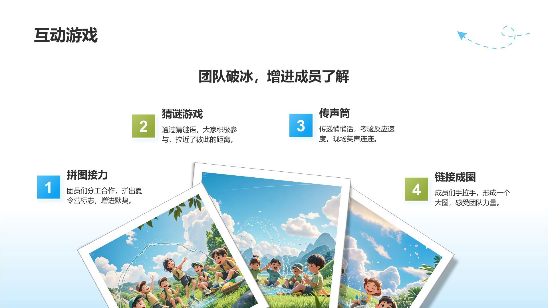 蓝色摄影风暑假夏令营成长记录图集PPT模板