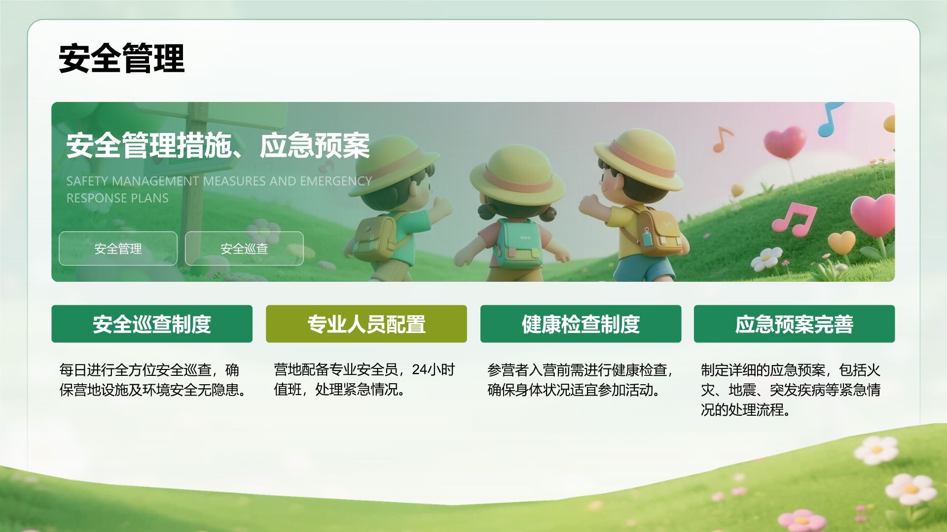 绿色3D风暑假夏令营行程介绍PPT模板