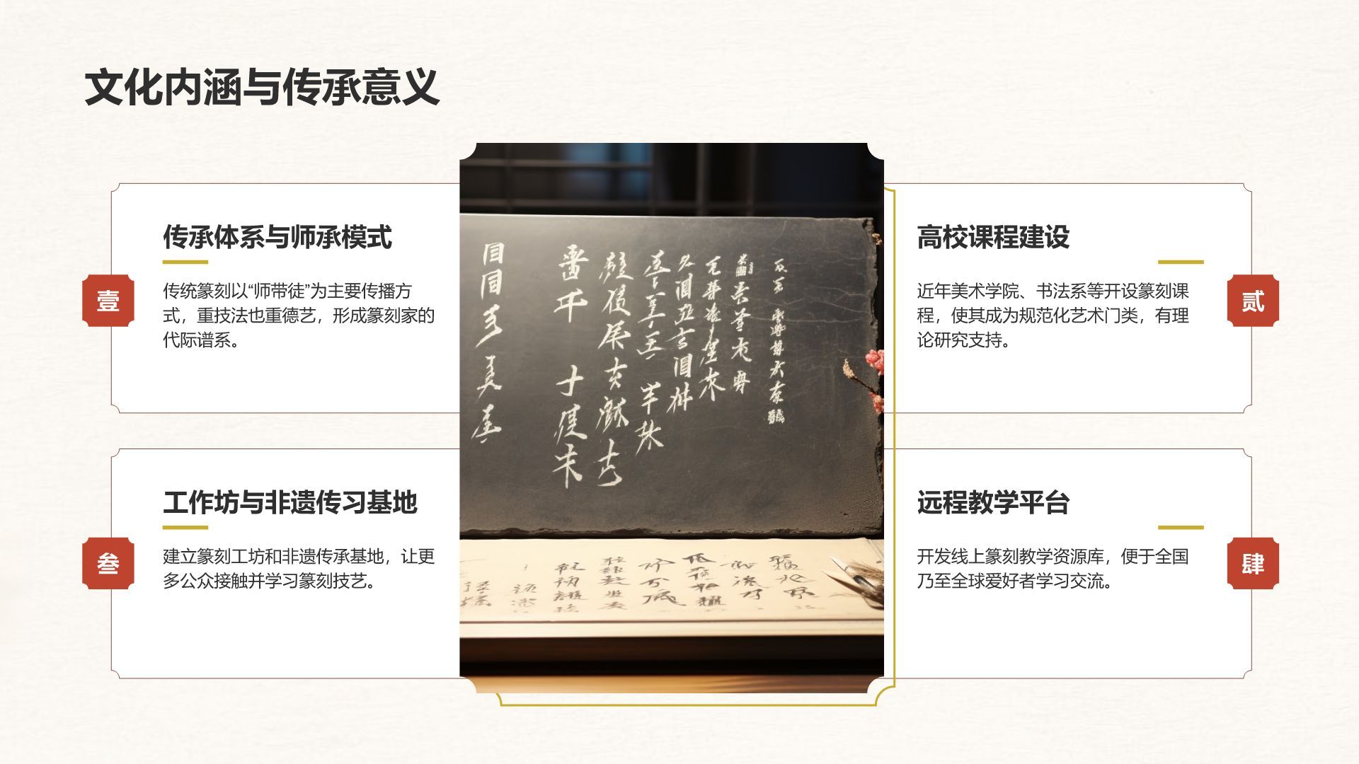 红色复古风篆刻艺术的历史渊源PPT模板