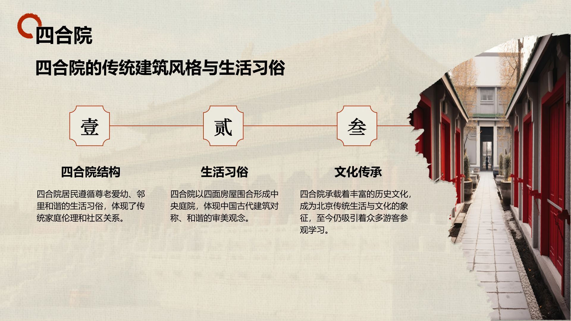 红色摄影风北京城市地标与历史文化探索PPT模板