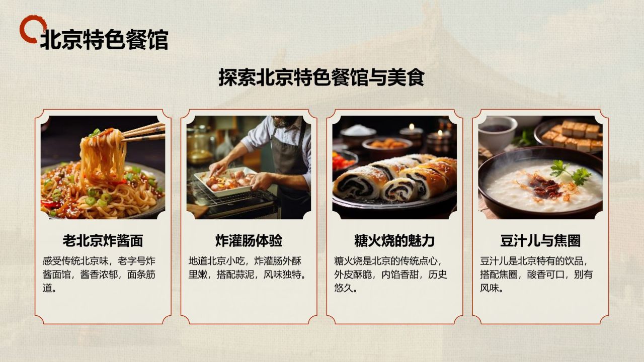 红色摄影风北京城市地标与历史文化探索PPT模板