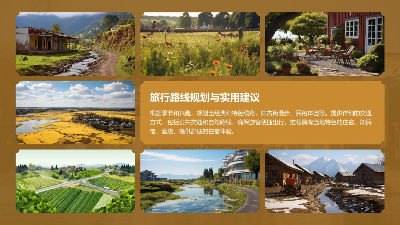 棕色摄影风家乡特色文化与民俗风情介绍PPT模板