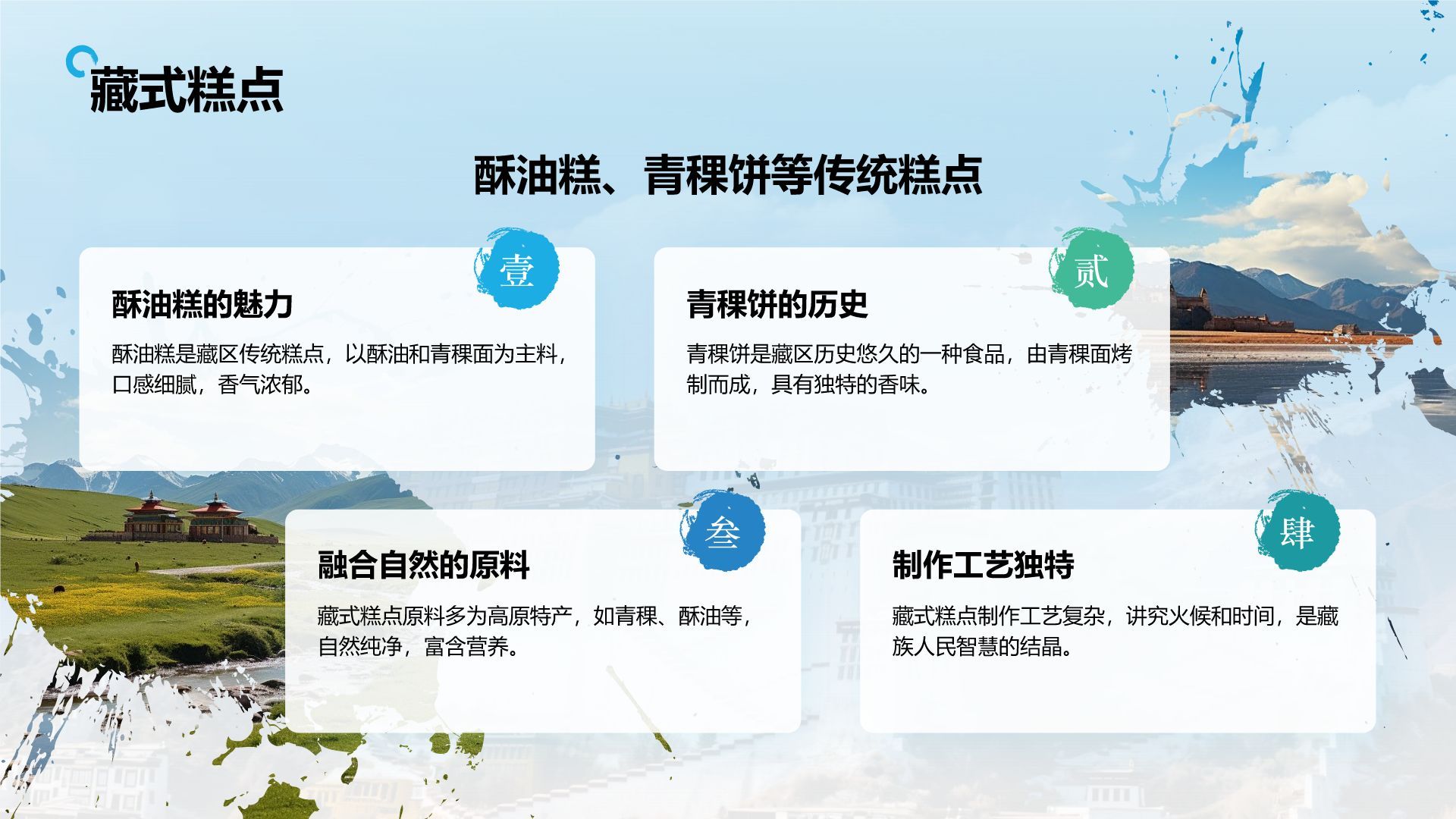 蓝色摄影风行走拉萨：探索雪域高原之美PPT模板