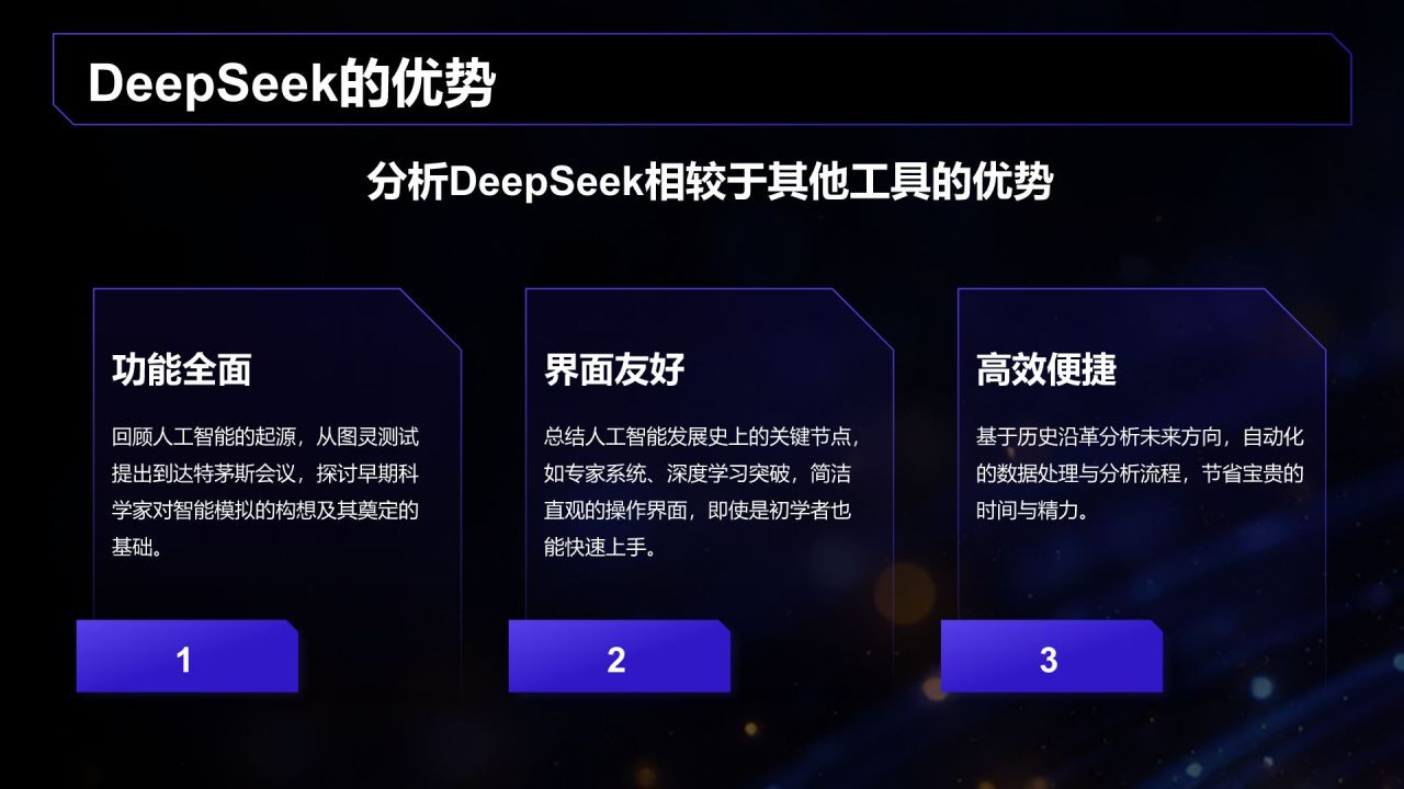 蓝色科技风DeepSeek实用功能快速上手指南PPT模板