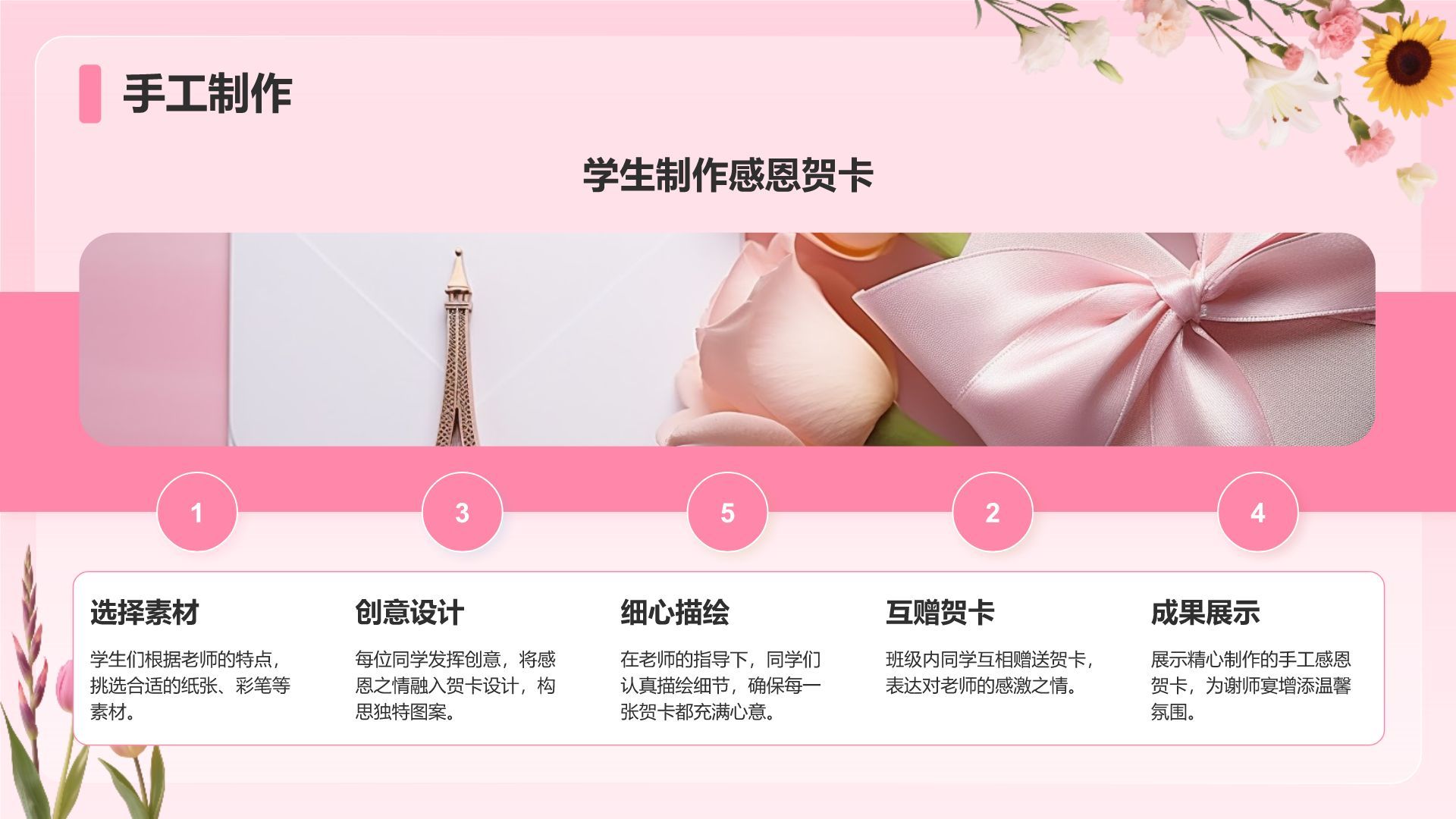 粉色小清新谢师宴主题PPT模板
