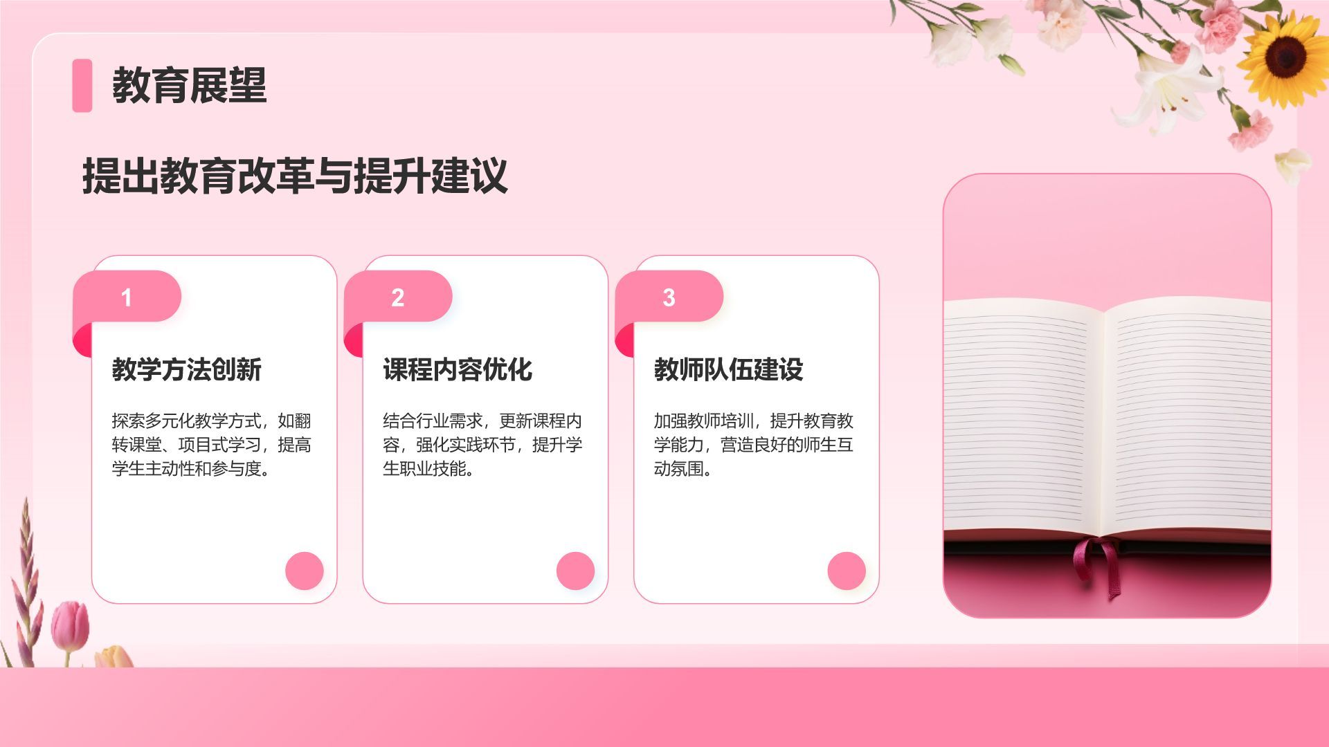 粉色小清新谢师宴主题PPT模板