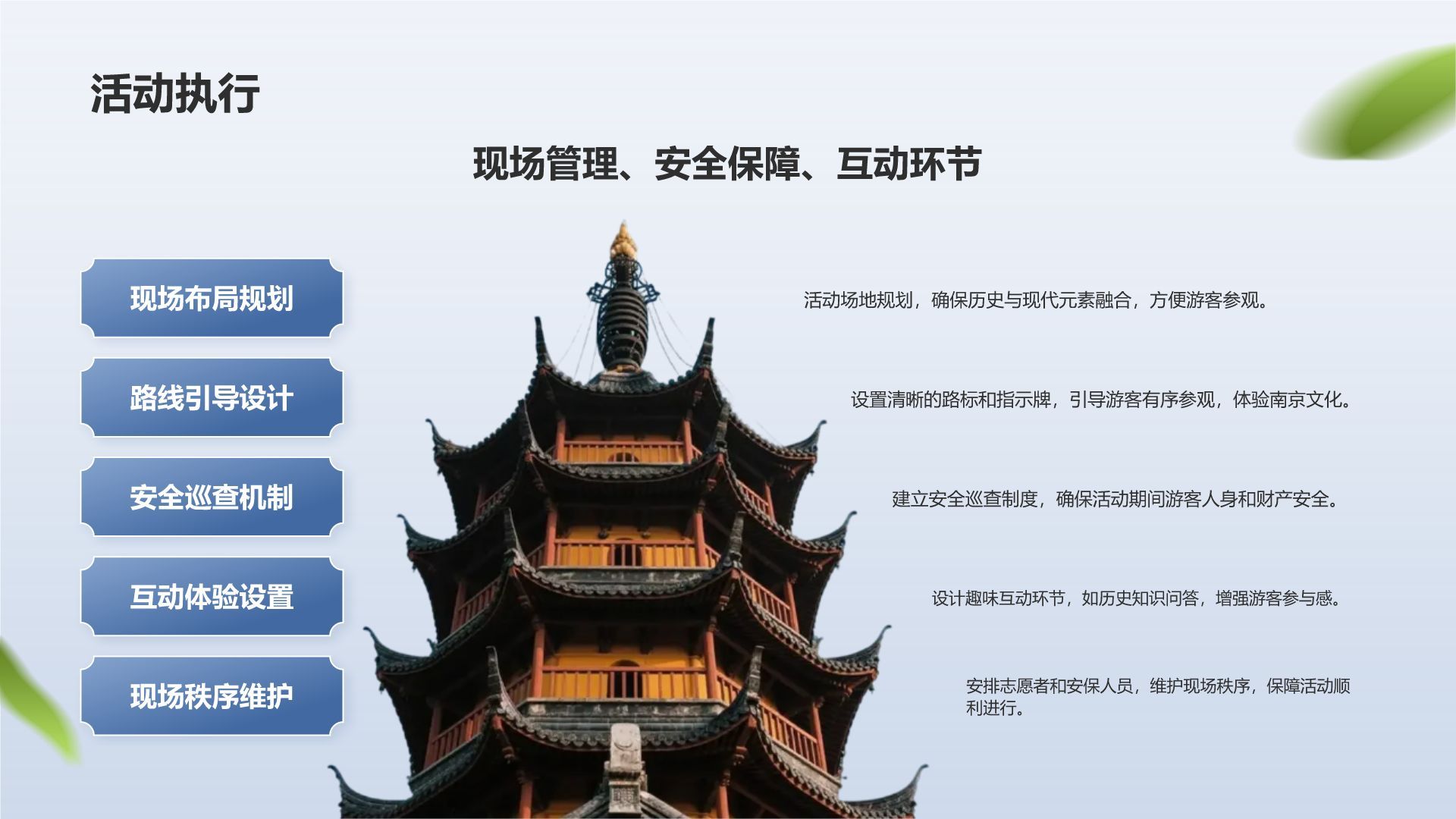 蓝色摄影风南京文化之旅：历史与现代的交汇PPT模板