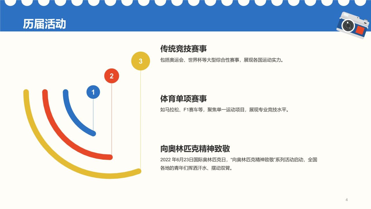 蓝色插画风体育赛事主题旅行路线推荐PPT模板