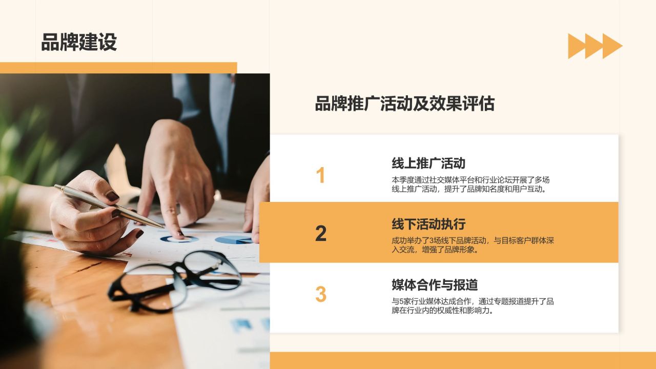 橙色几何风通用行业月度总结汇报PPT模板