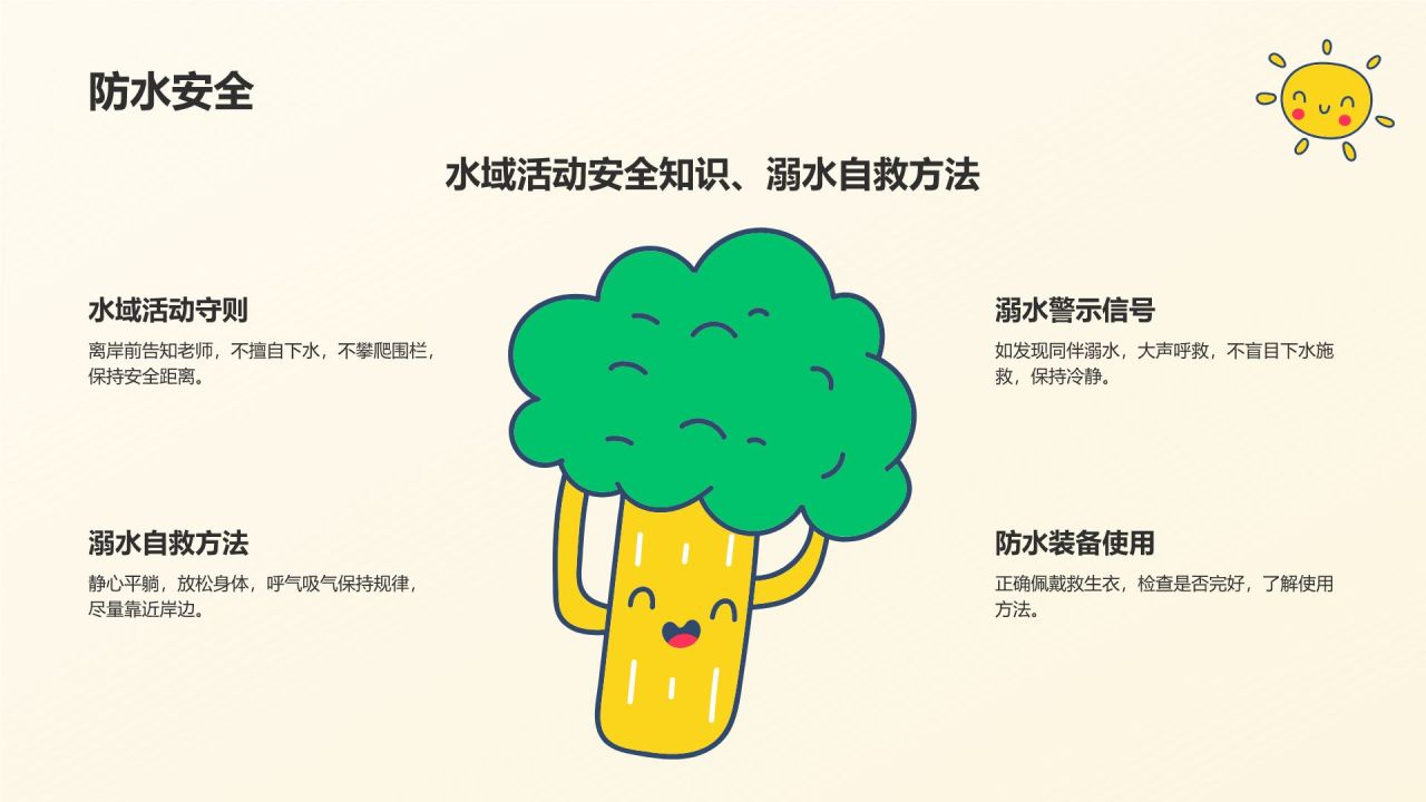 橙色卡通风小学生夏令营PPT模板