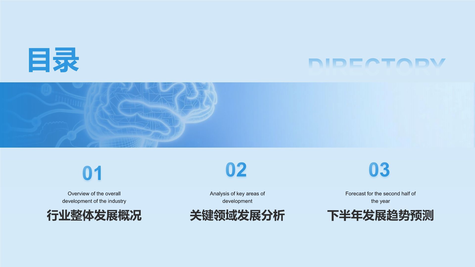 蓝色科技风电子科技行业年中总结PPT模板