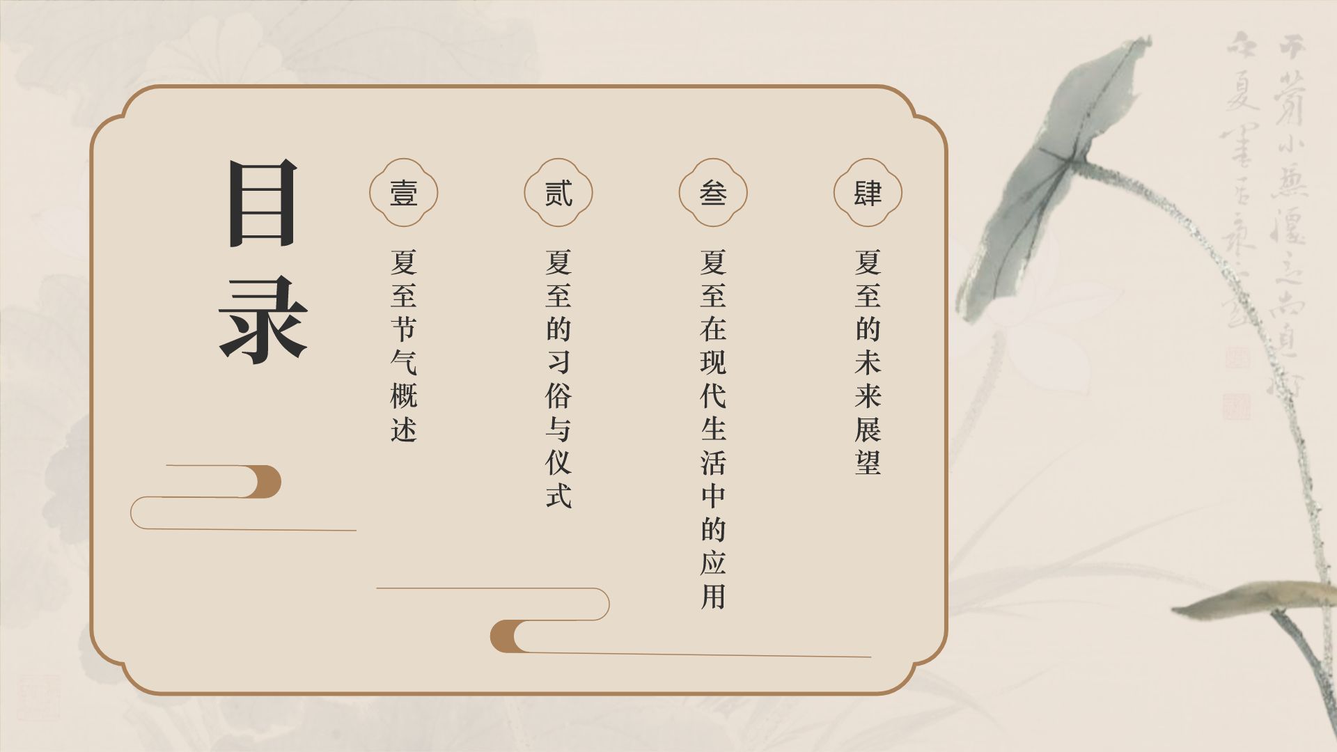 绿色复古风夏至礼赞：跨越千年的节气智慧与生活仪式PPT模板