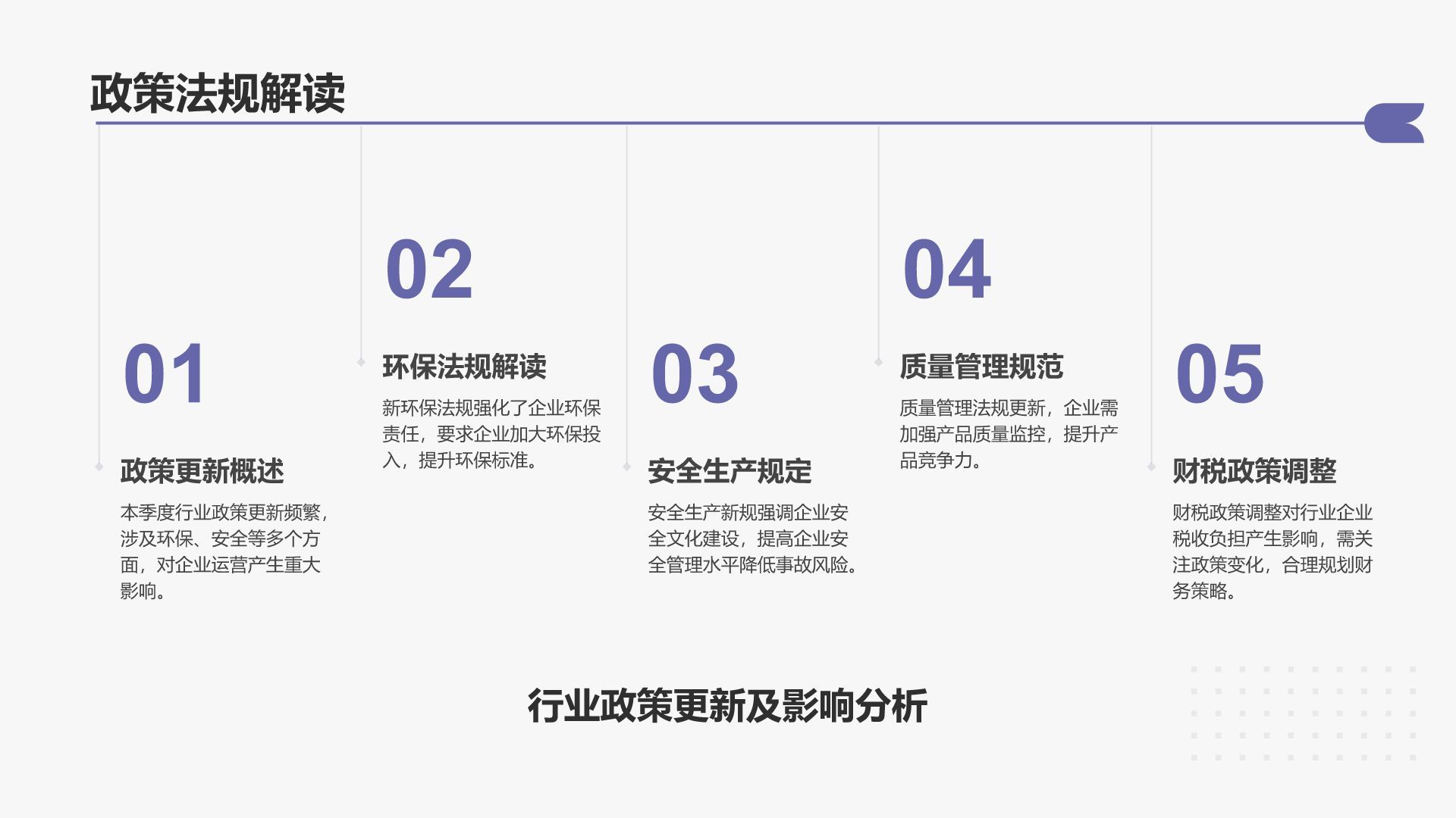 紫色扁平风通用行业季度总结汇报PPT模板