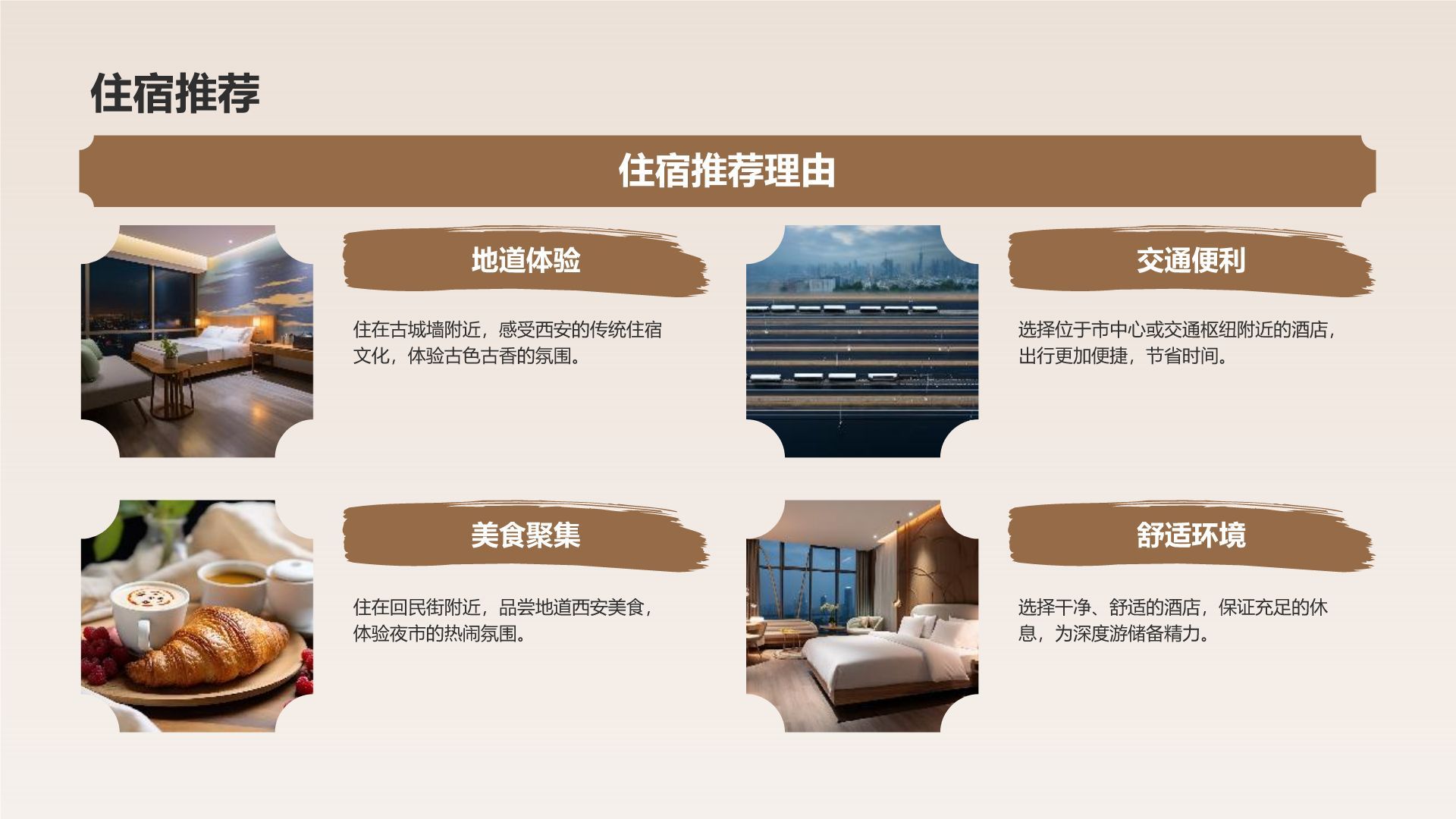 橙色复古风西安热门历史景点深度游计划PPT模板