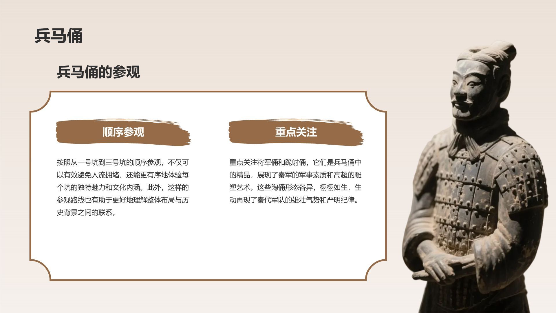 橙色复古风西安热门历史景点深度游计划PPT模板