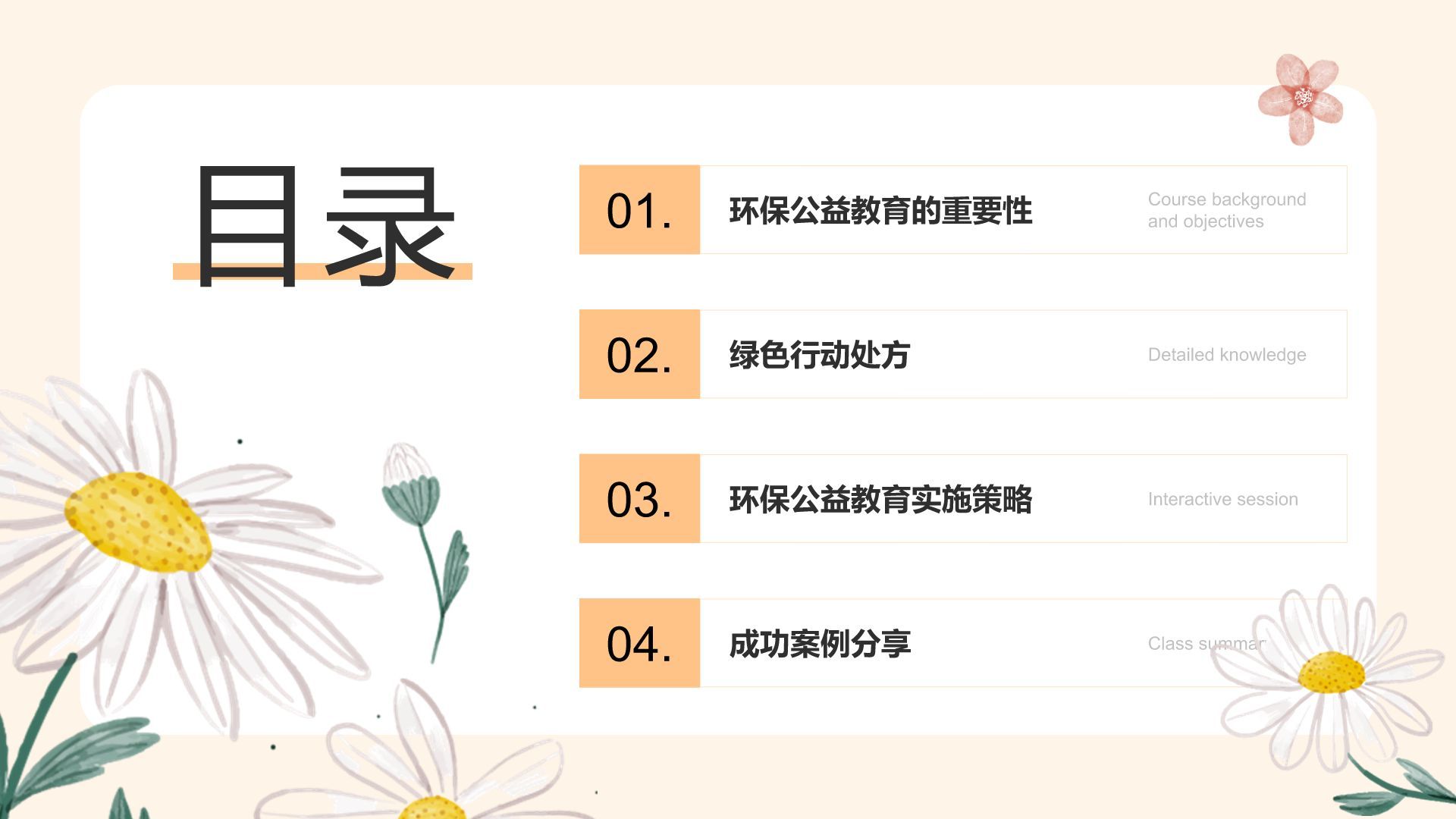 橙色小清新你的行动就是绿色处方PPT模板