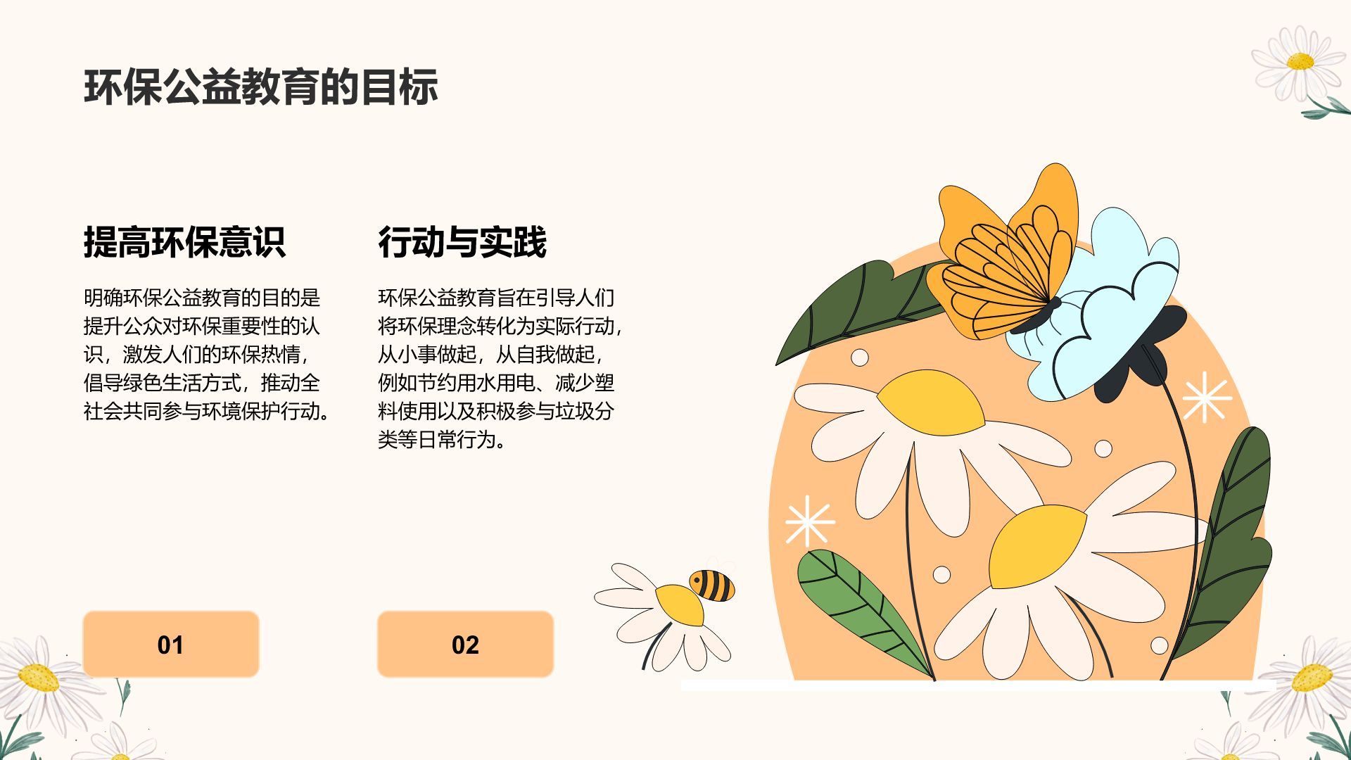 橙色小清新你的行动就是绿色处方PPT模板