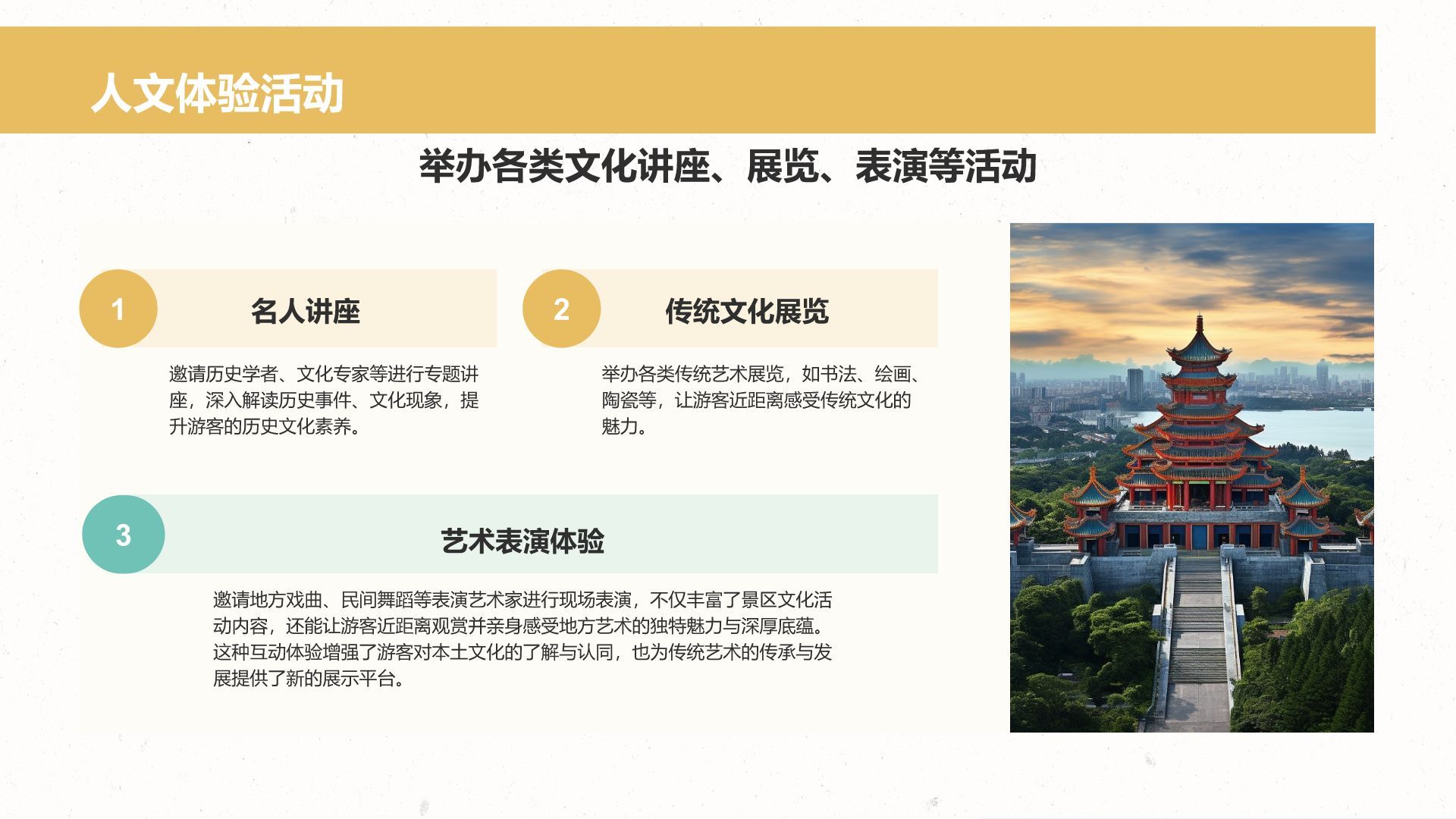 橙色国潮风文化深度游计划：历史与人文结合体验PPT模板