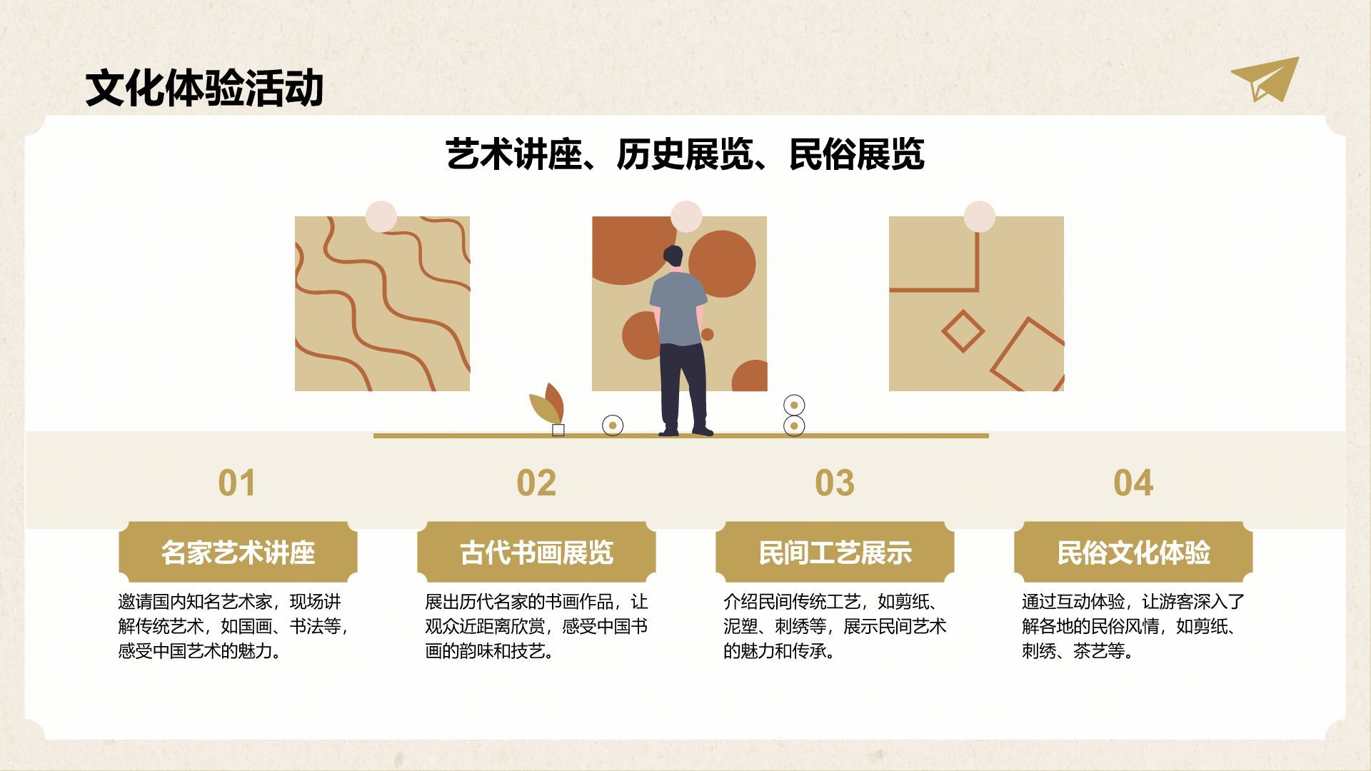 橙色插画风中国文化旅游经典路线推荐PPT模板