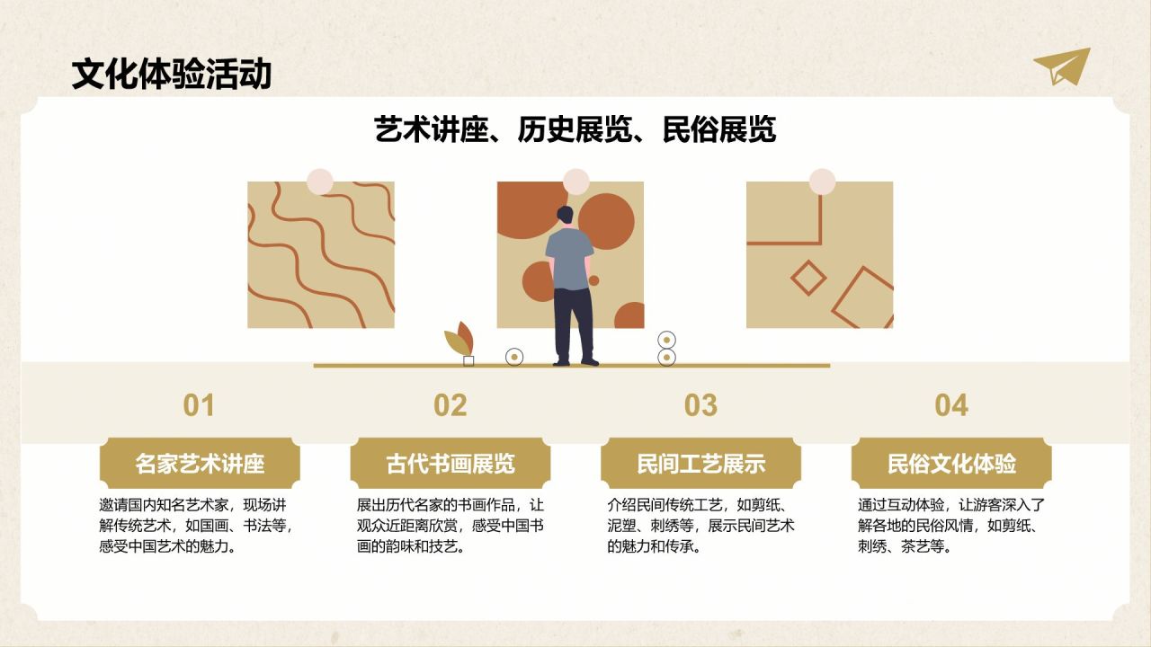 橙色插画风中国文化旅游经典路线推荐PPT模板