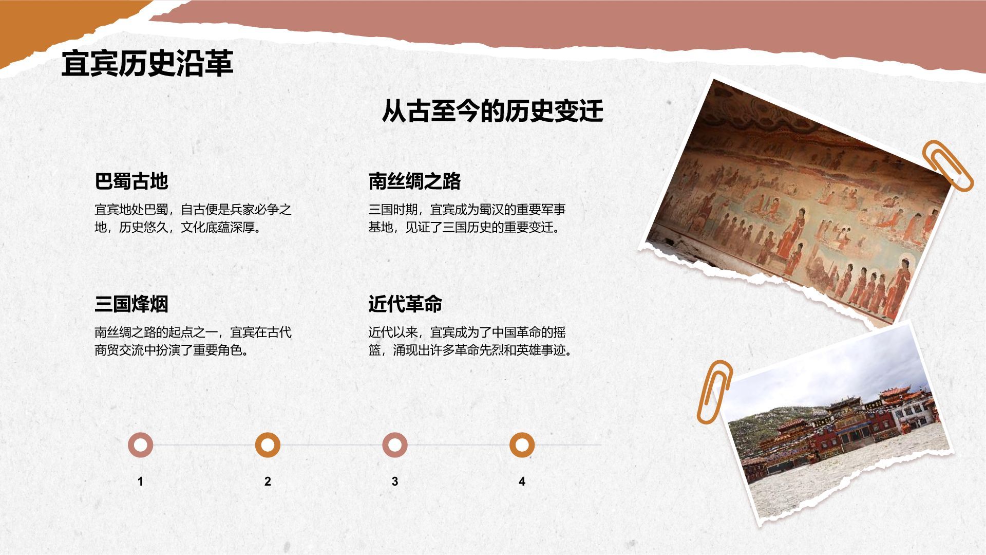 红色摄影风宜宾旅游攻略：五粮液故乡的魅力PPT模板
