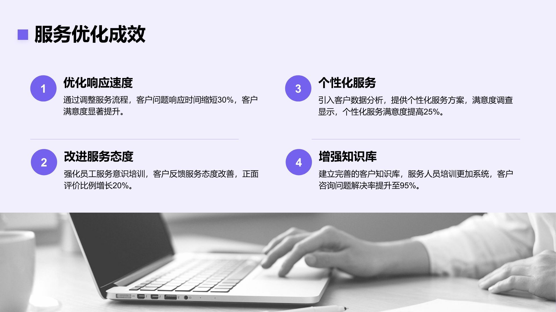 紫色简约风年中工作成果汇报PPT模板