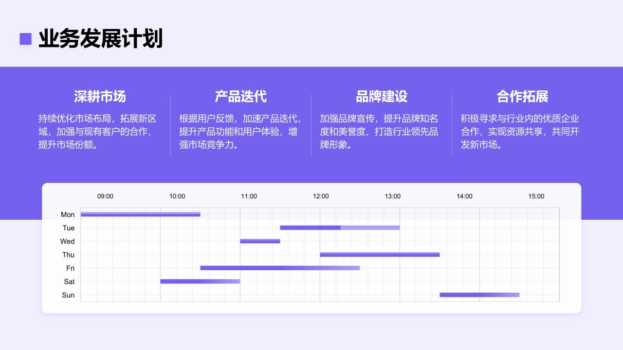 紫色简约风年中工作成果汇报PPT模板
