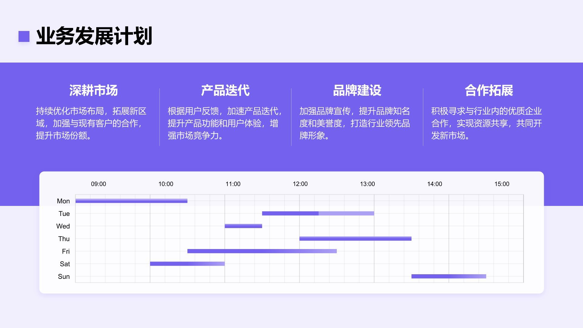 紫色简约风年中工作成果汇报PPT模板