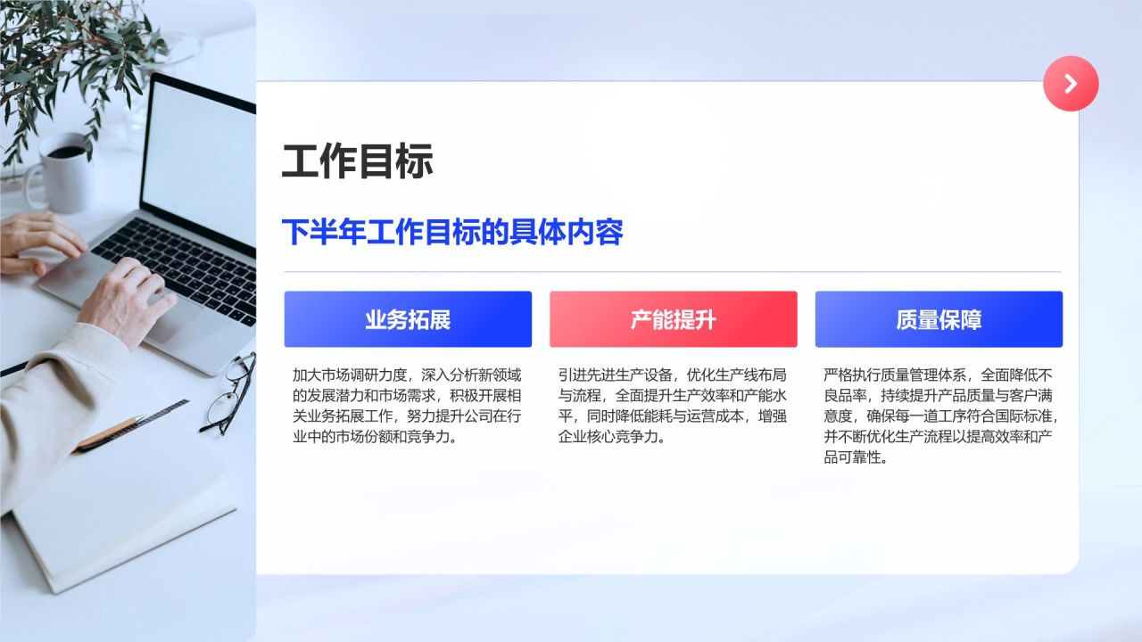 蓝色渐变风年中工作亮点展示PPT模板