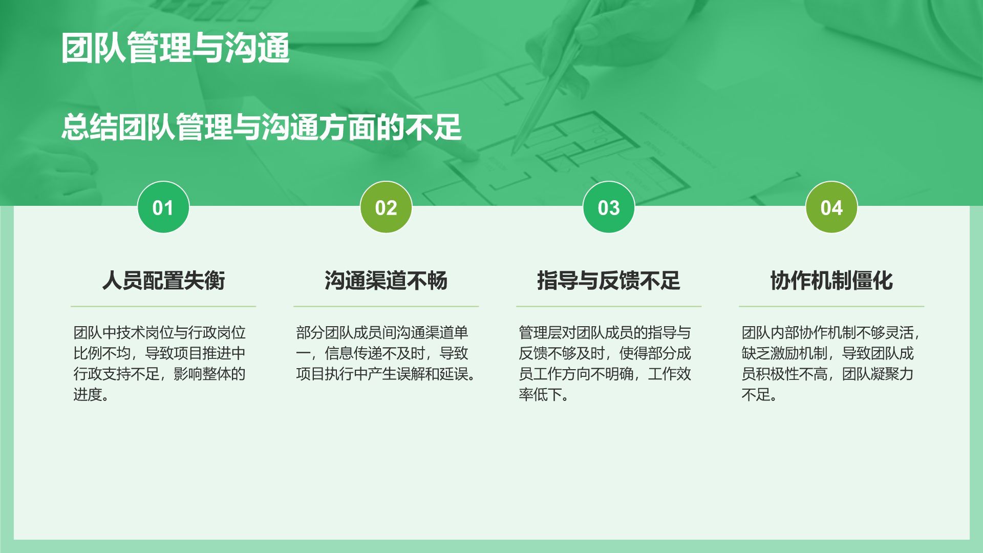 绿色简约风年中工作复盘与思考PPT模板