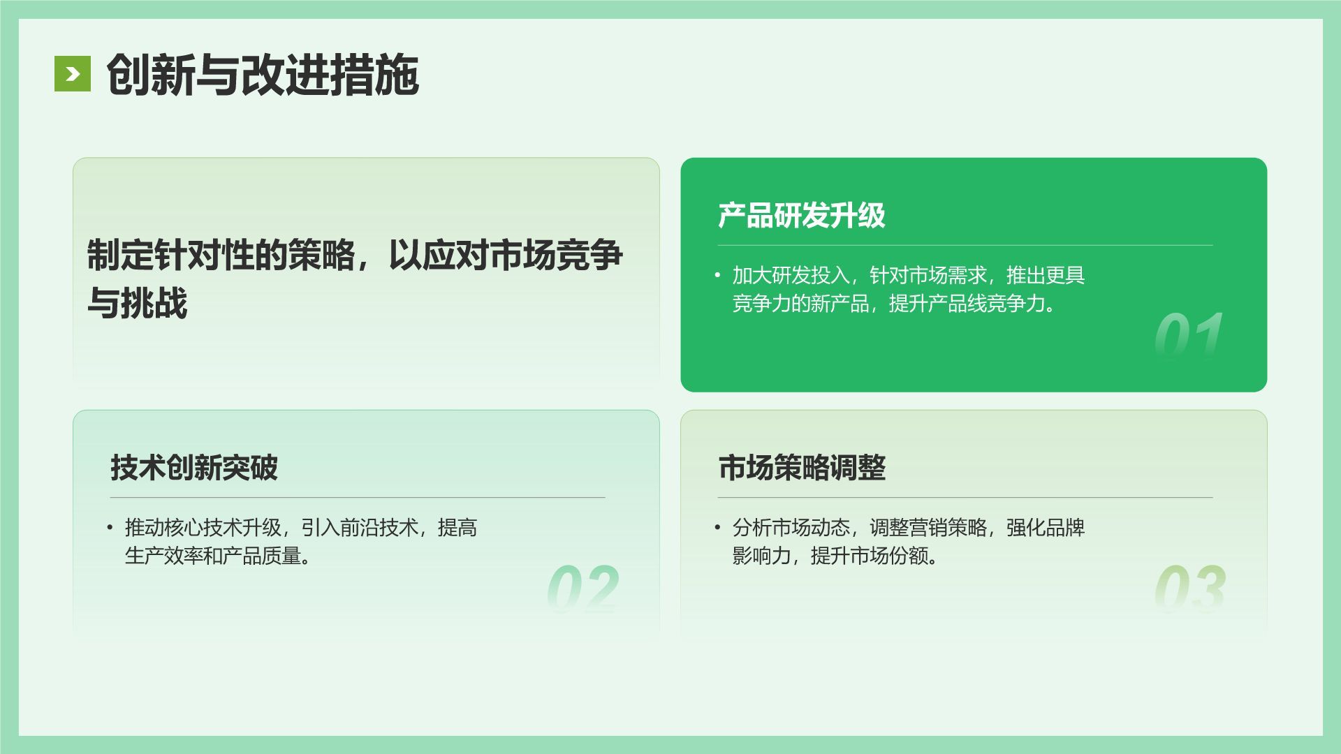 绿色简约风年中工作复盘与思考PPT模板