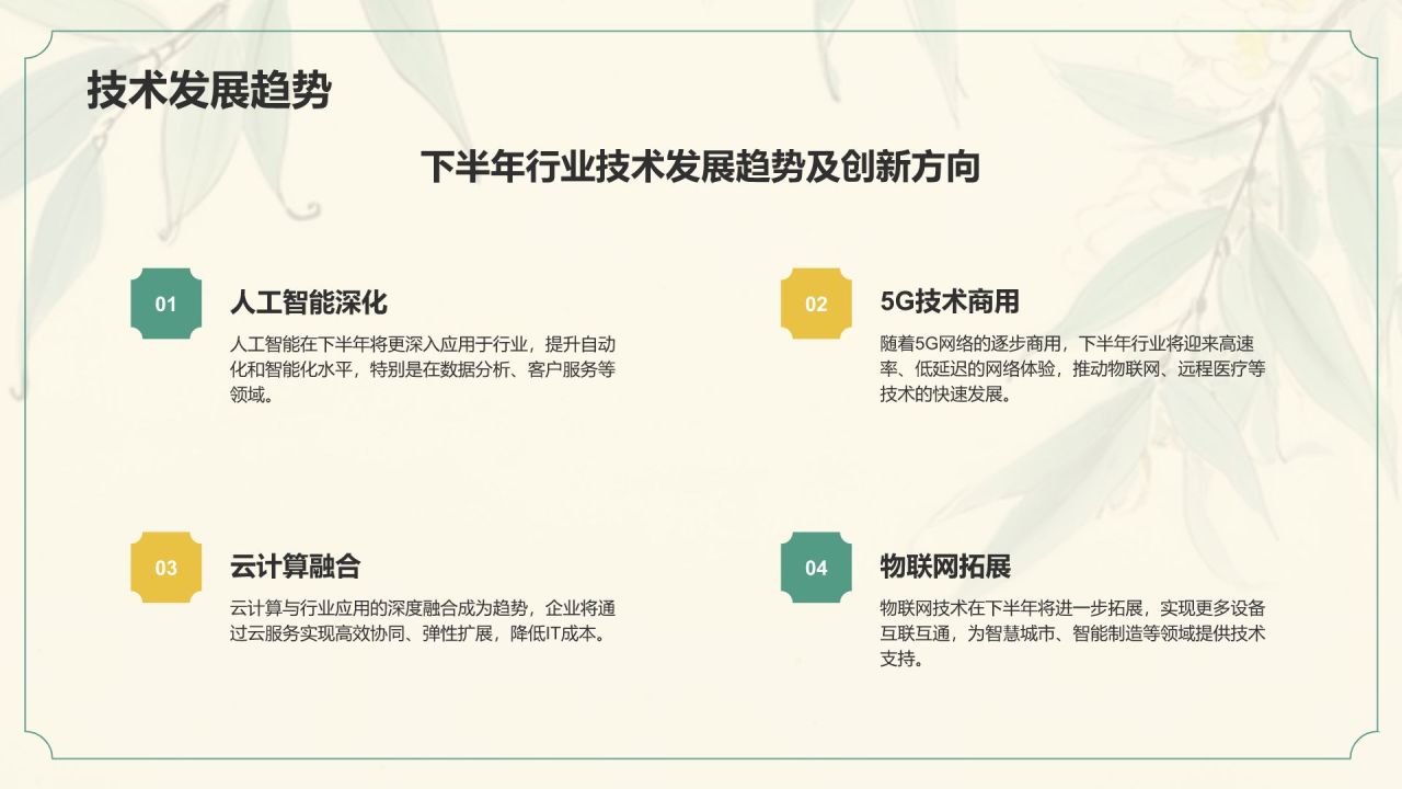 绿色手绘风通用行业年中总结PPT模板