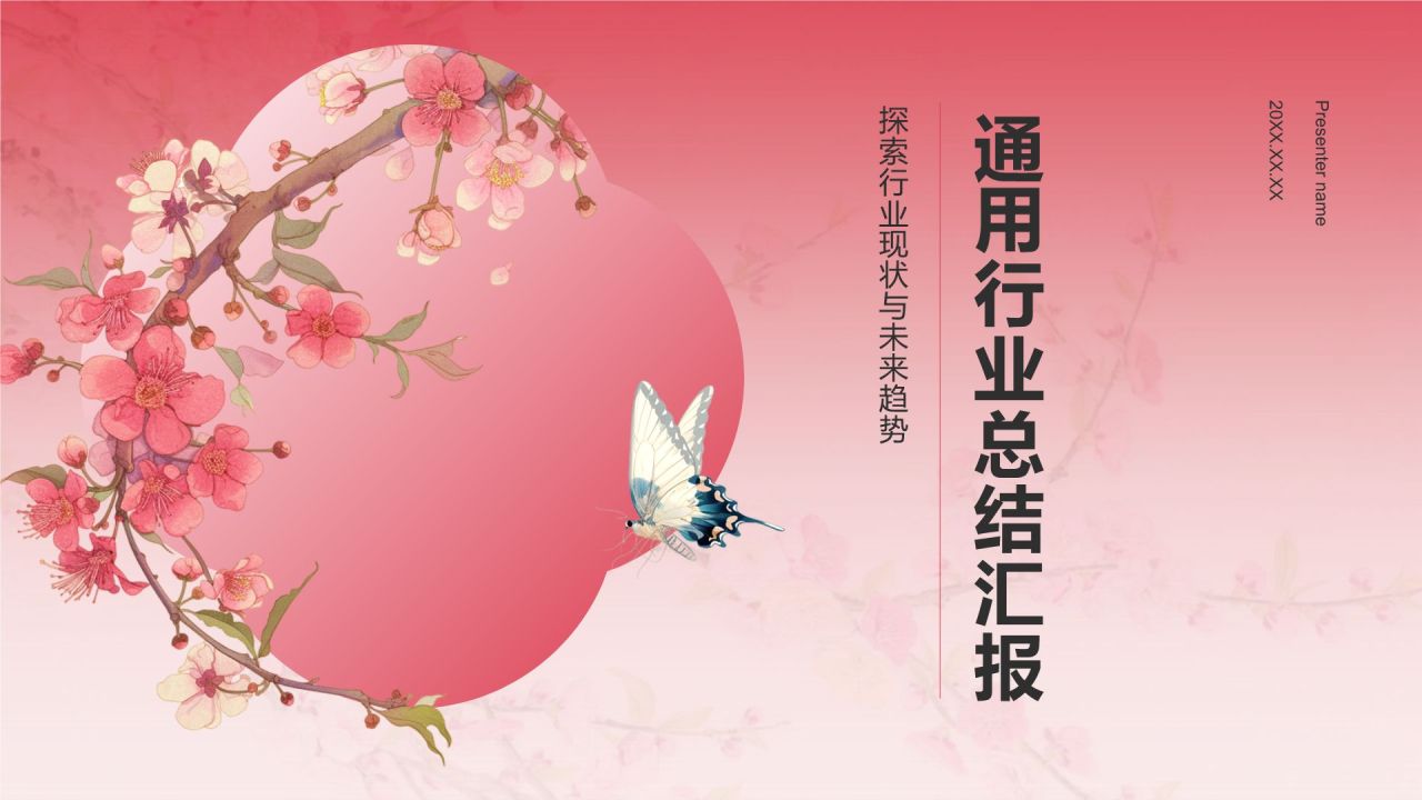 红色国潮风通用行业总结汇报PPT模板