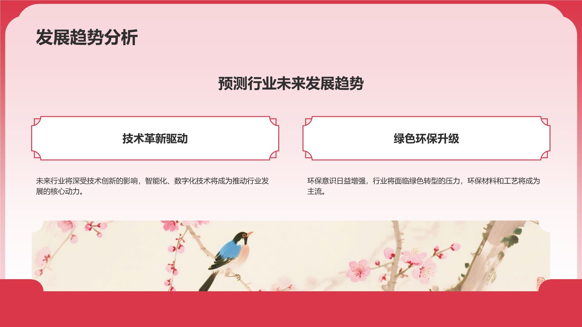 红色国潮风通用行业总结汇报PPT模板
