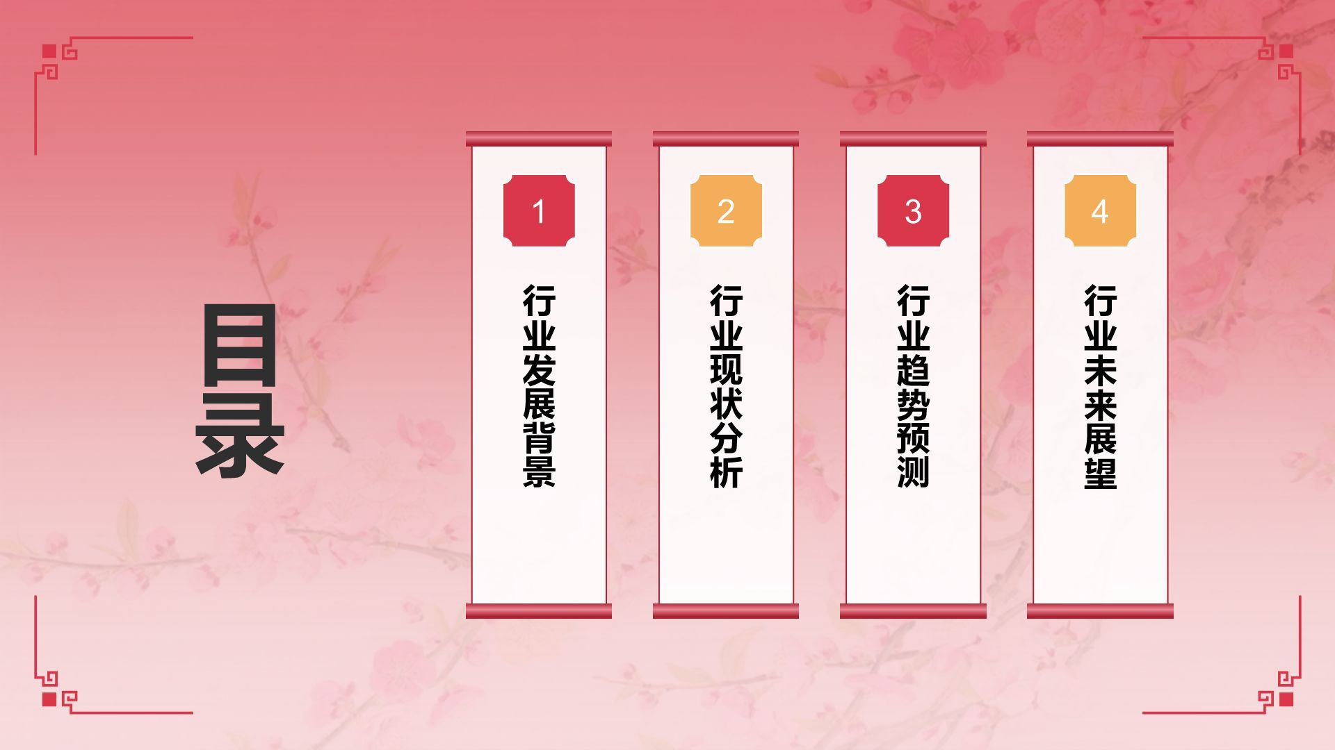 红色国潮风通用行业总结汇报PPT模板