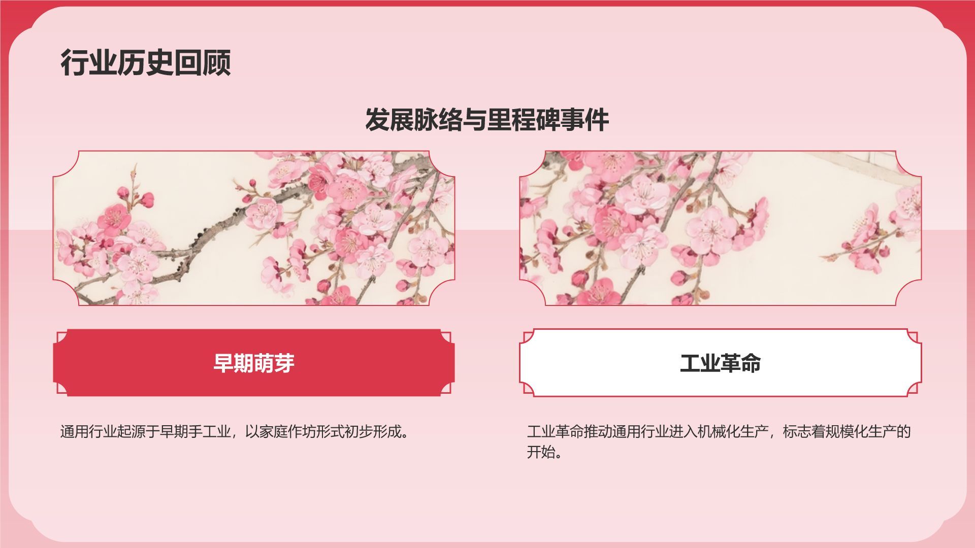 红色国潮风通用行业总结汇报PPT模板