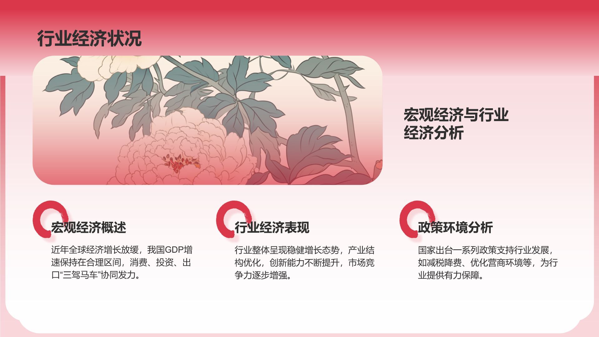 红色国潮风通用行业总结汇报PPT模板