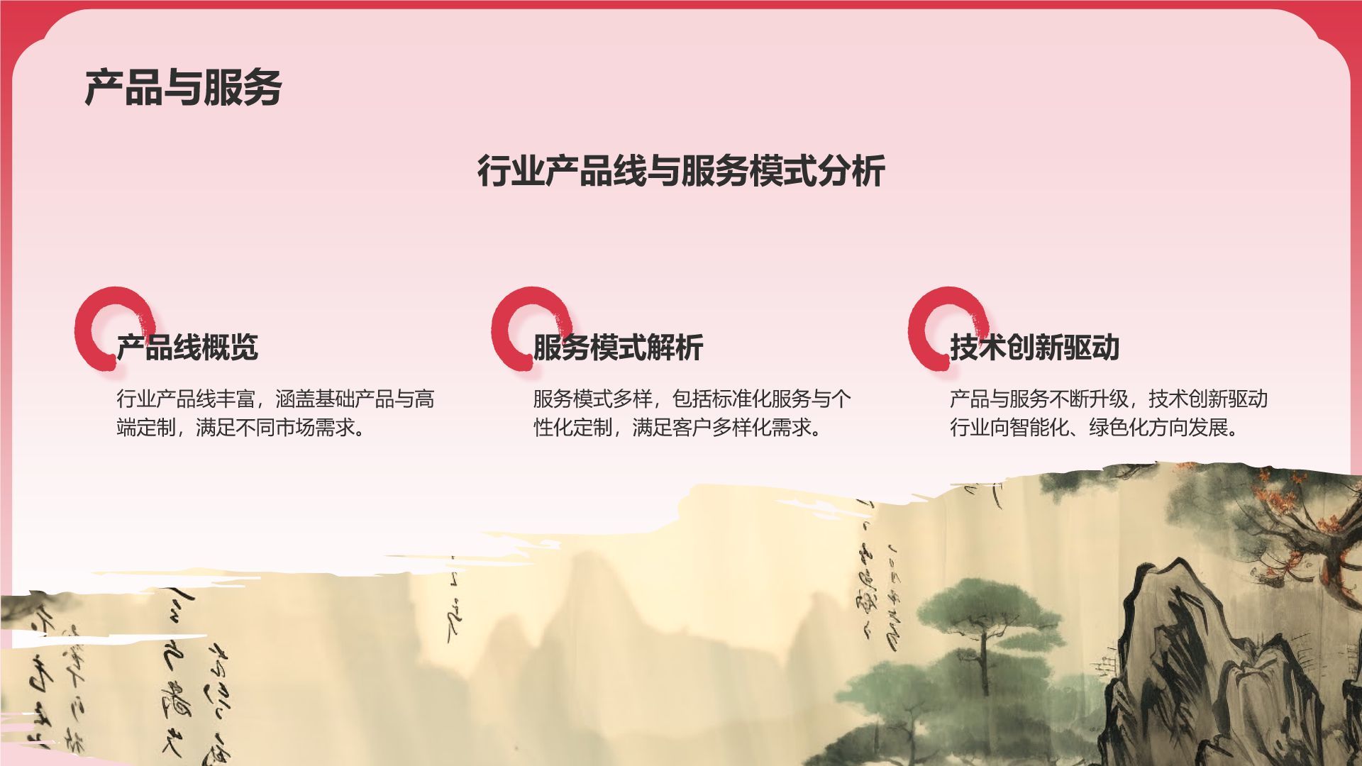 红色国潮风通用行业总结汇报PPT模板