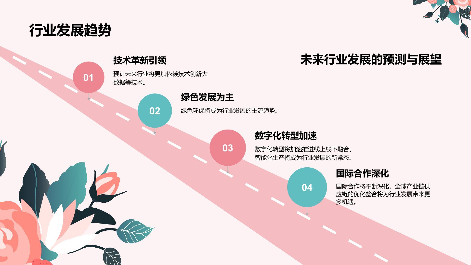 红色插画风通用行业年中总结PPT模板