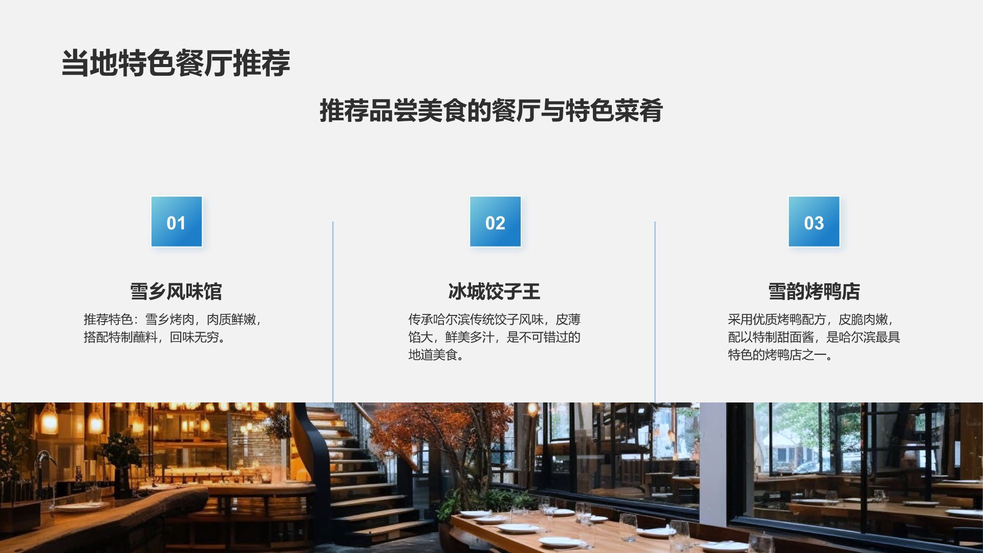 蓝色摄影风畅游哈尔滨：发现冰雪之都的魅力PPT模板