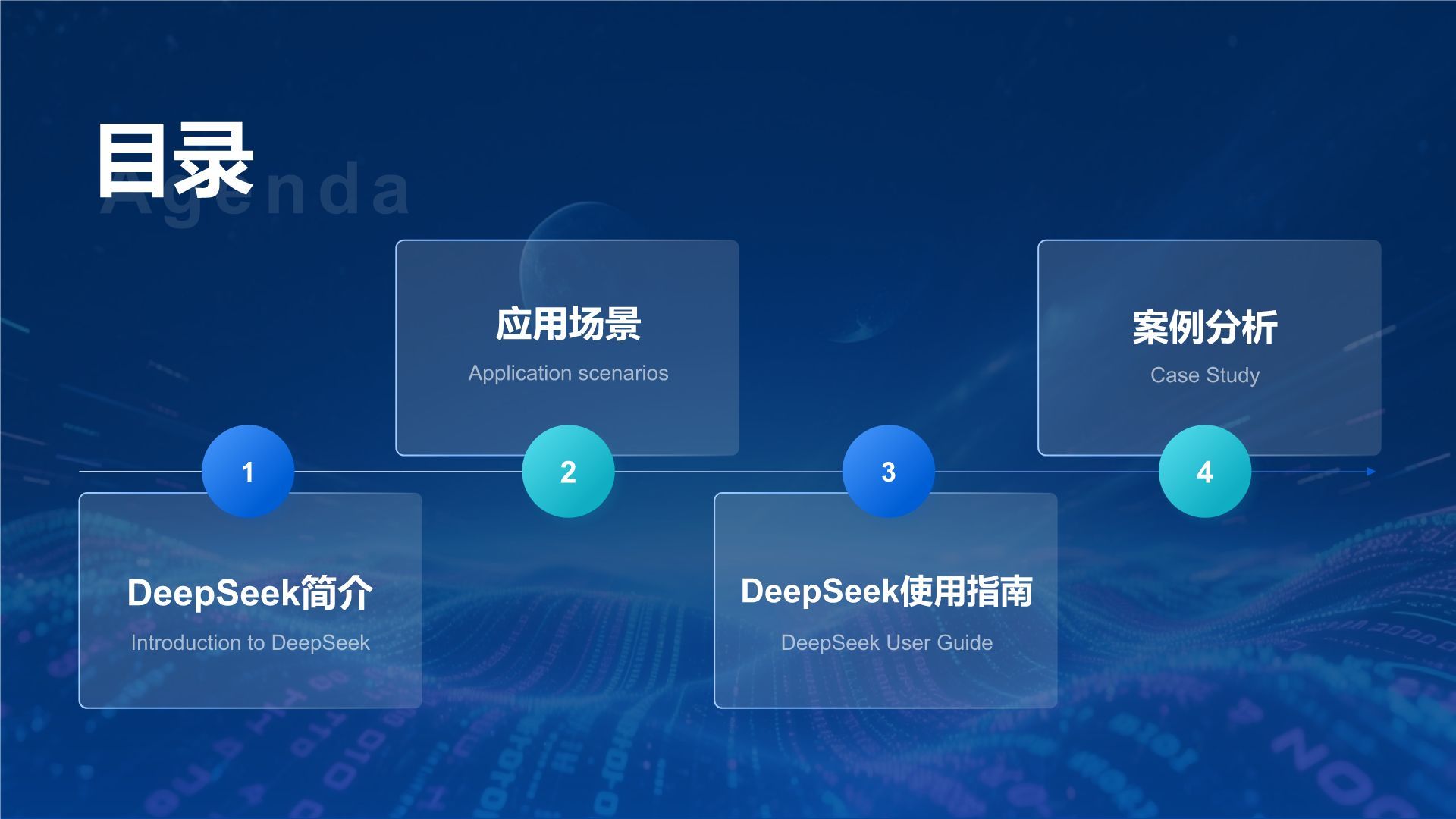 蓝色科技风DeepSeek应用场景与使用指南PPT模板