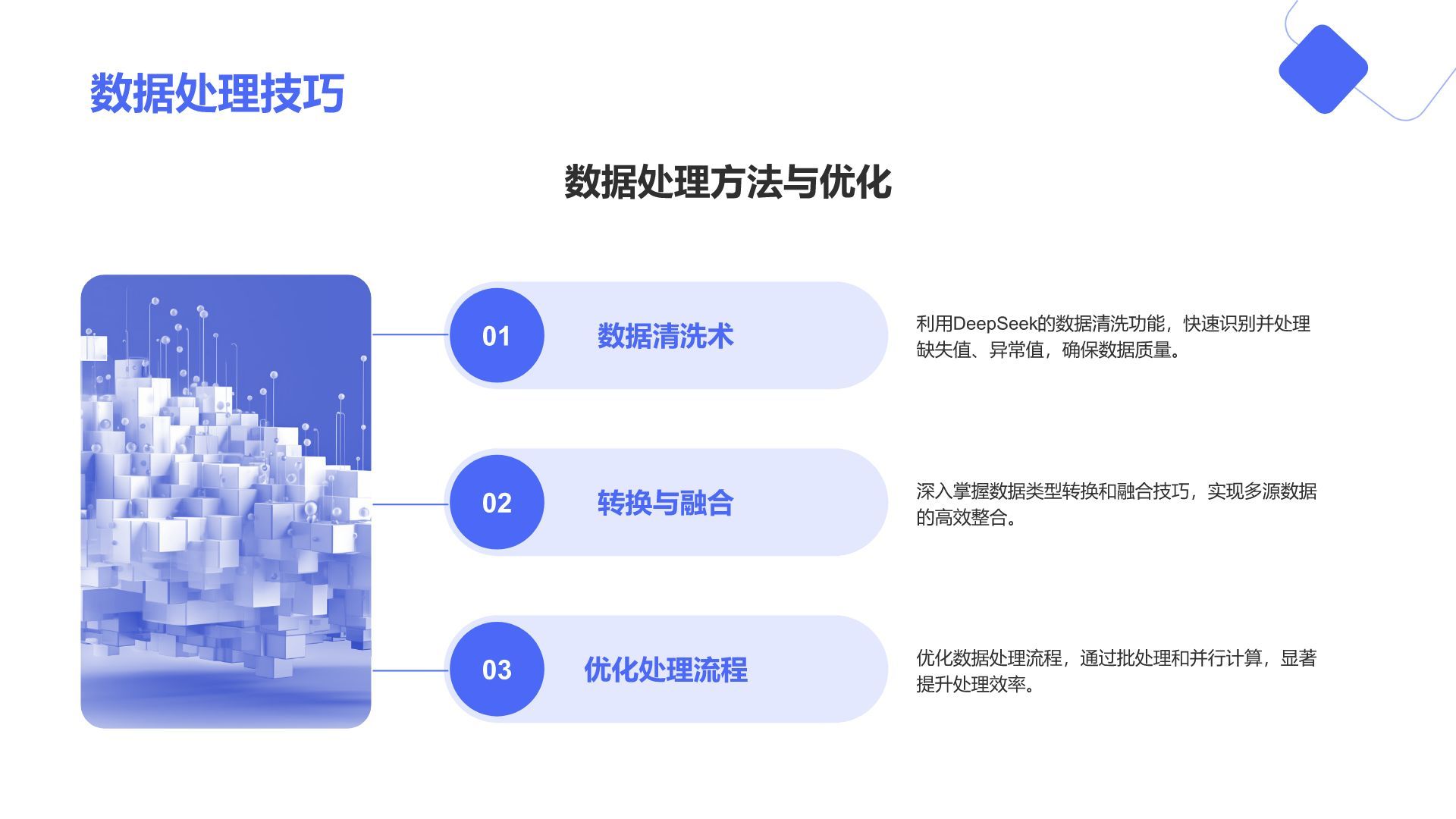 蓝色简约风DeepSeek核心功能与使用技巧PPT模板