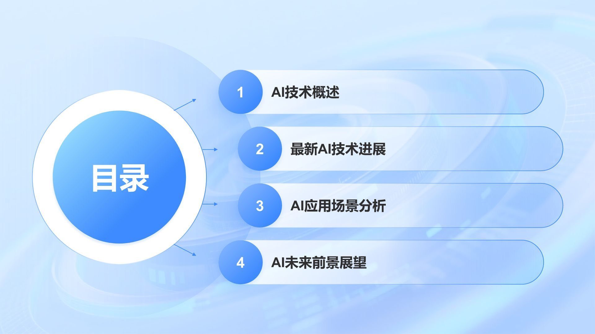蓝色科技风AI人工智能发展趋势汇报PPT模板