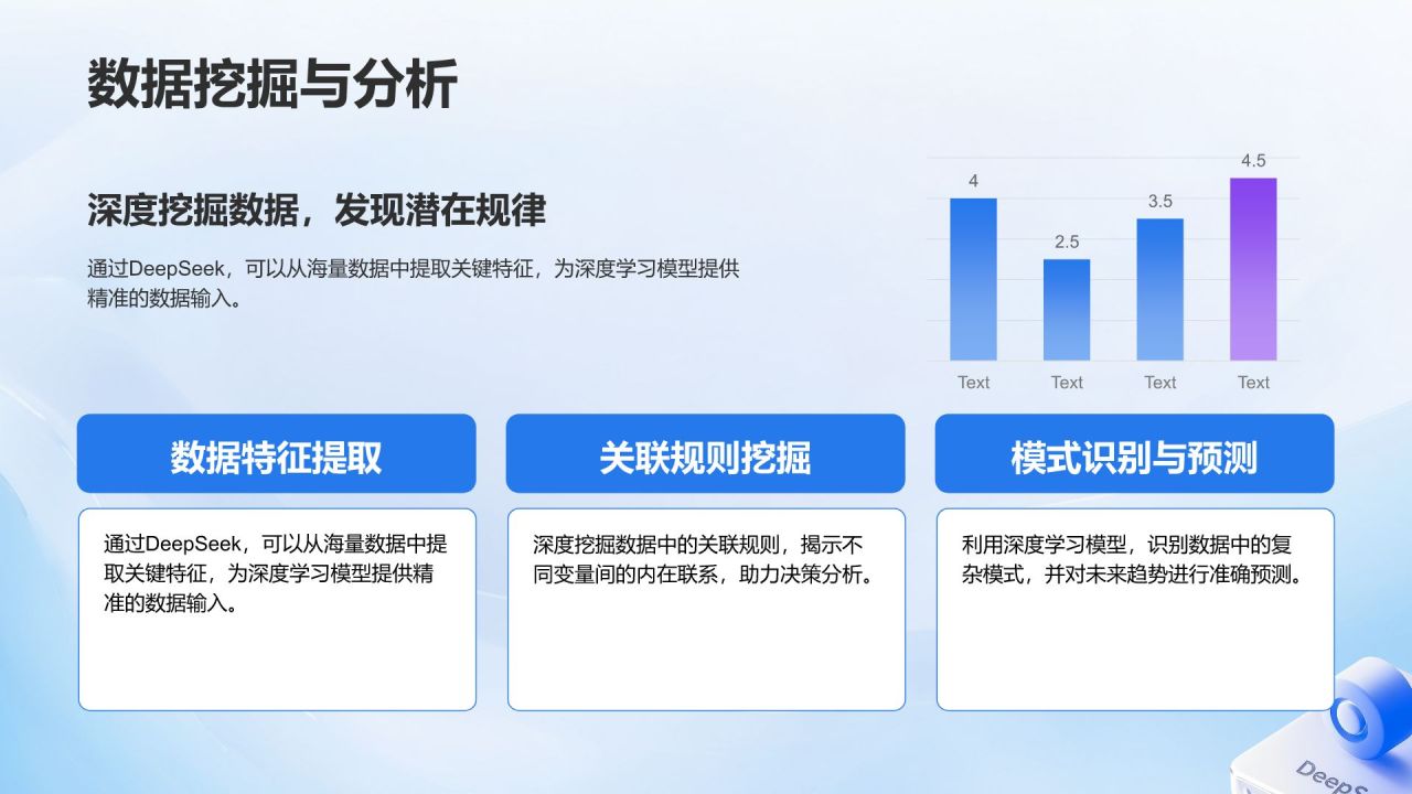 蓝色3D风DeepSeek入门教程与常见问题解答PPT模板